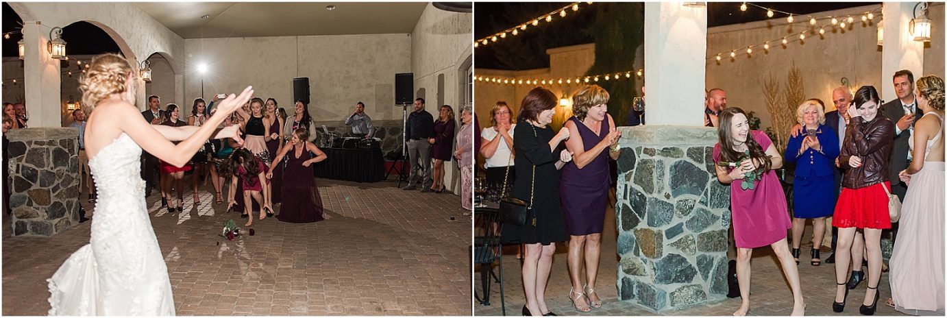 Terra Blanca Winery Wedding Benton City Photographer Armin and Kendall bouquet toss