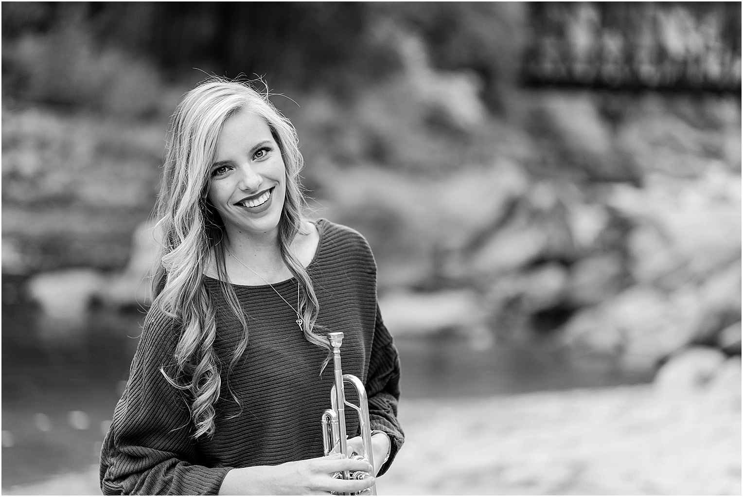 Emily Eastmont High Class of 2018 Wenatchee Photographer senior with her trumpet