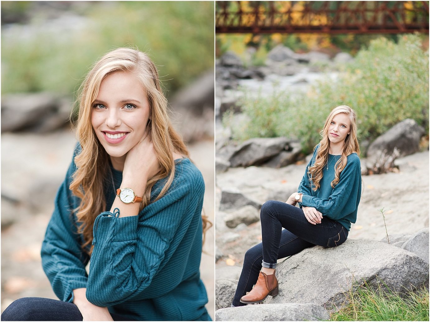 Emily Eastmont High Class of 2018 Wenatchee Photographer senior sitting on rocks