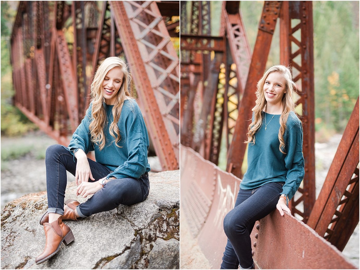 Emily Eastmont High Class of 2018 Wenatchee Photographer senior girl on bridge