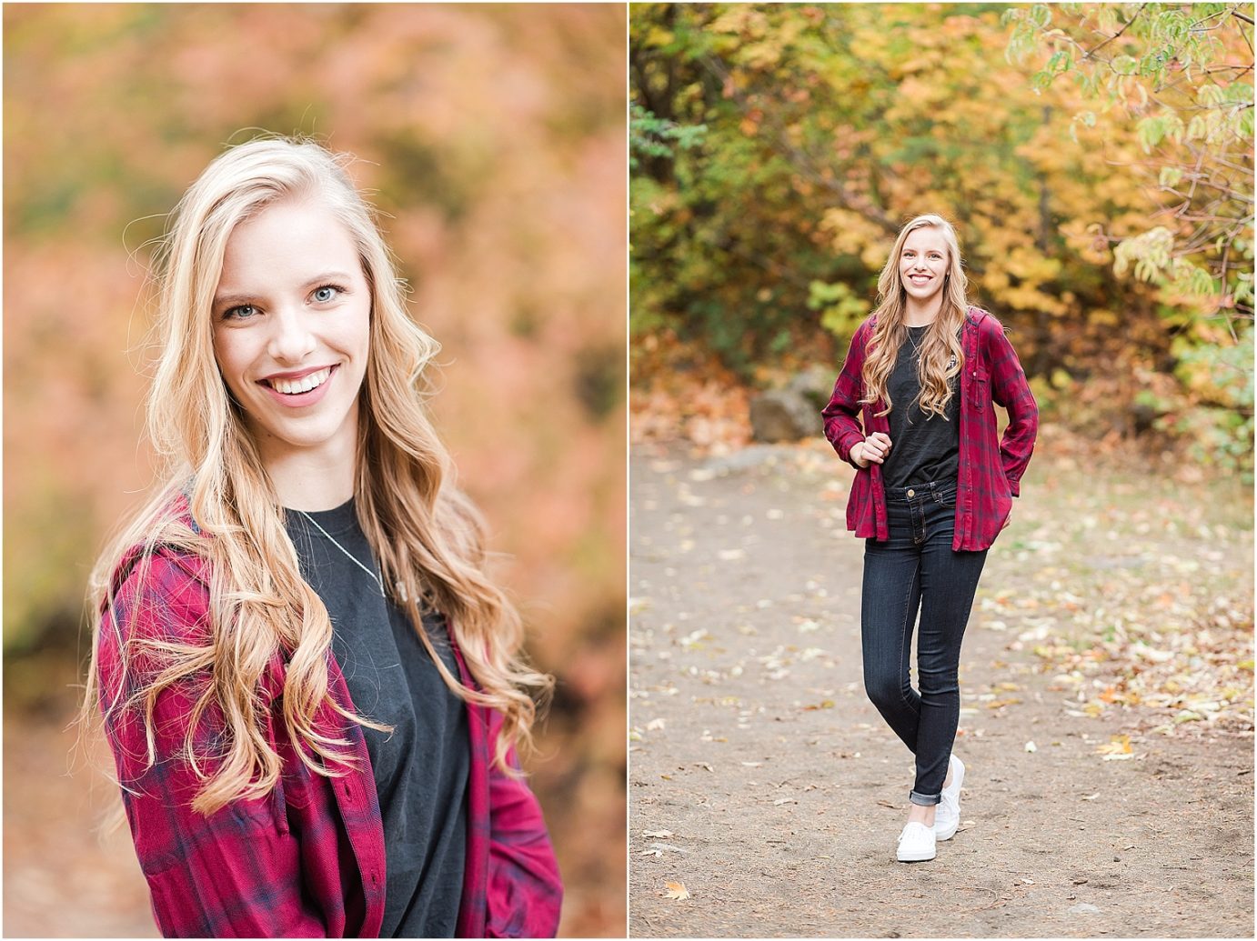 Emily Eastmont High Class of 2018 Wenatchee Photographer senior girl in fall foliage