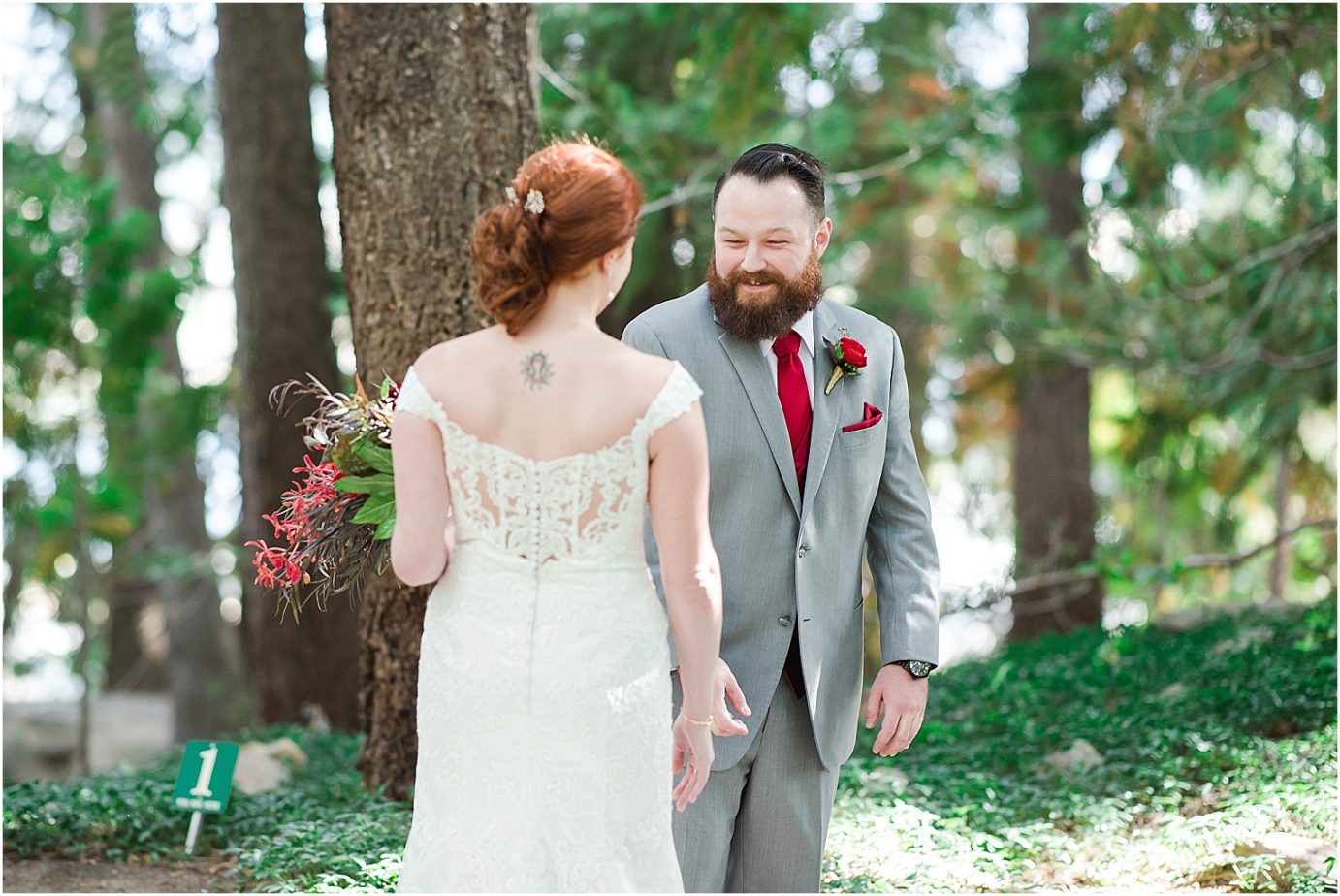 Ohme Garden Wedding Wenatchee Photographer Billy and Mali bride and groom first look