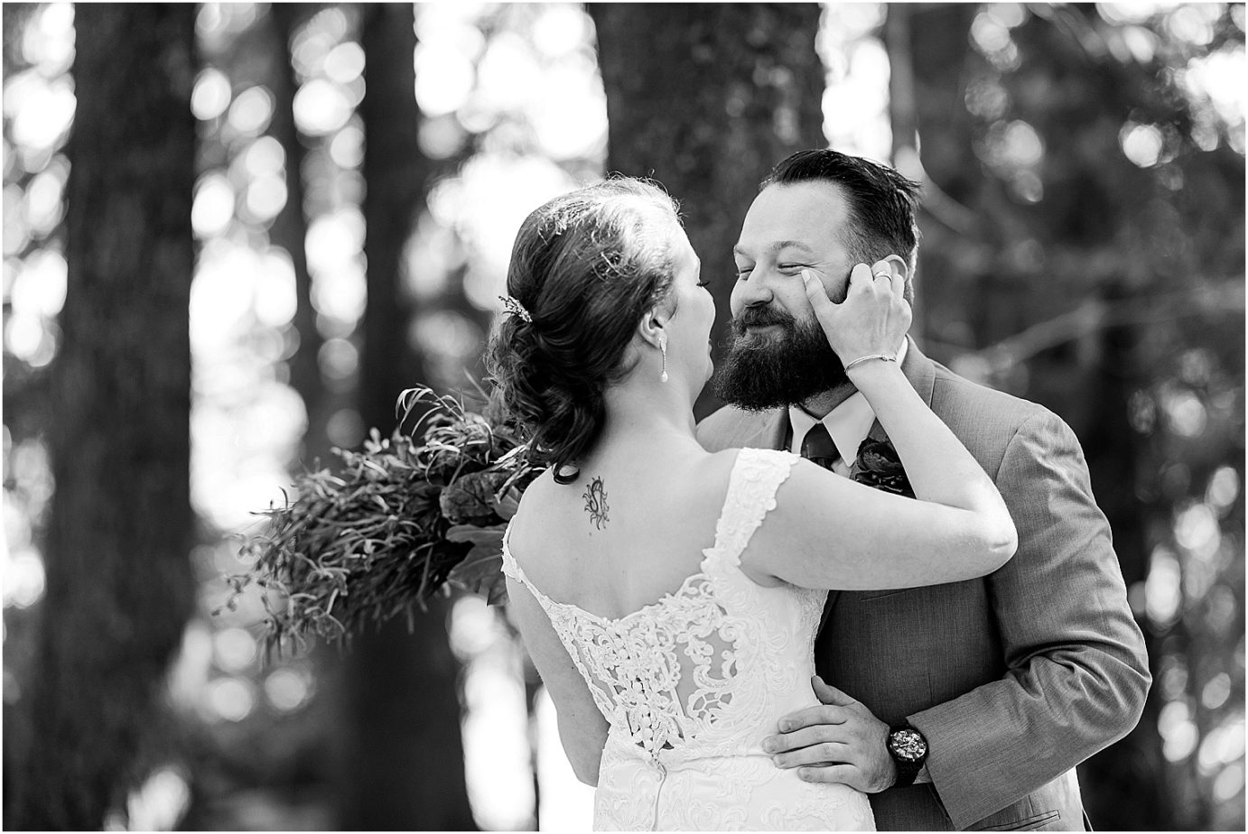 Ohme Garden Wedding Wenatchee Photographer Billy and Mali bride and groom first look