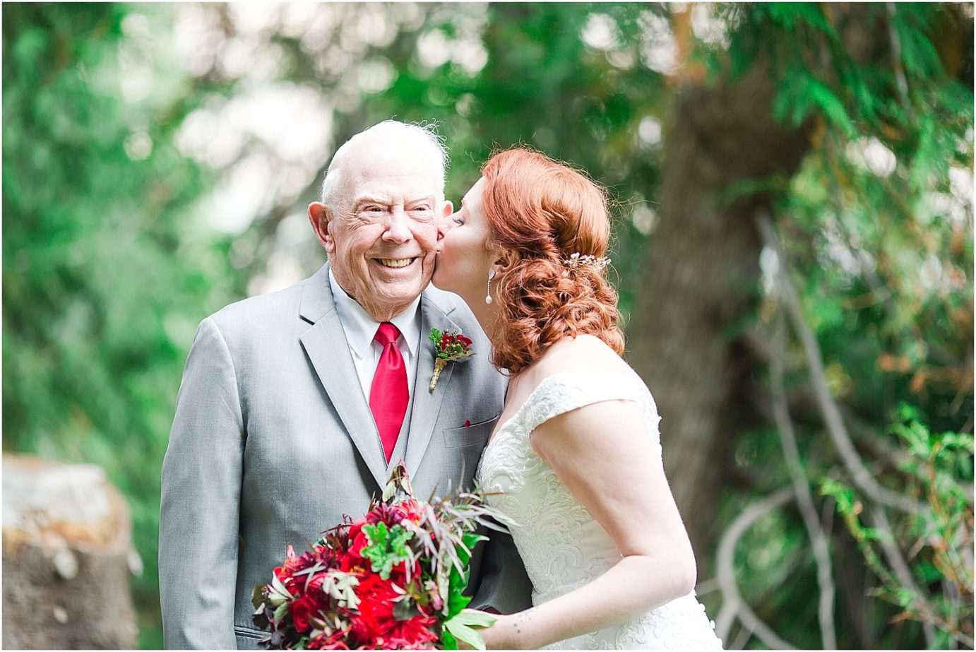 Ohme Garden Wedding Wenatchee Photographer Billy and Mali brides first look with grandparents