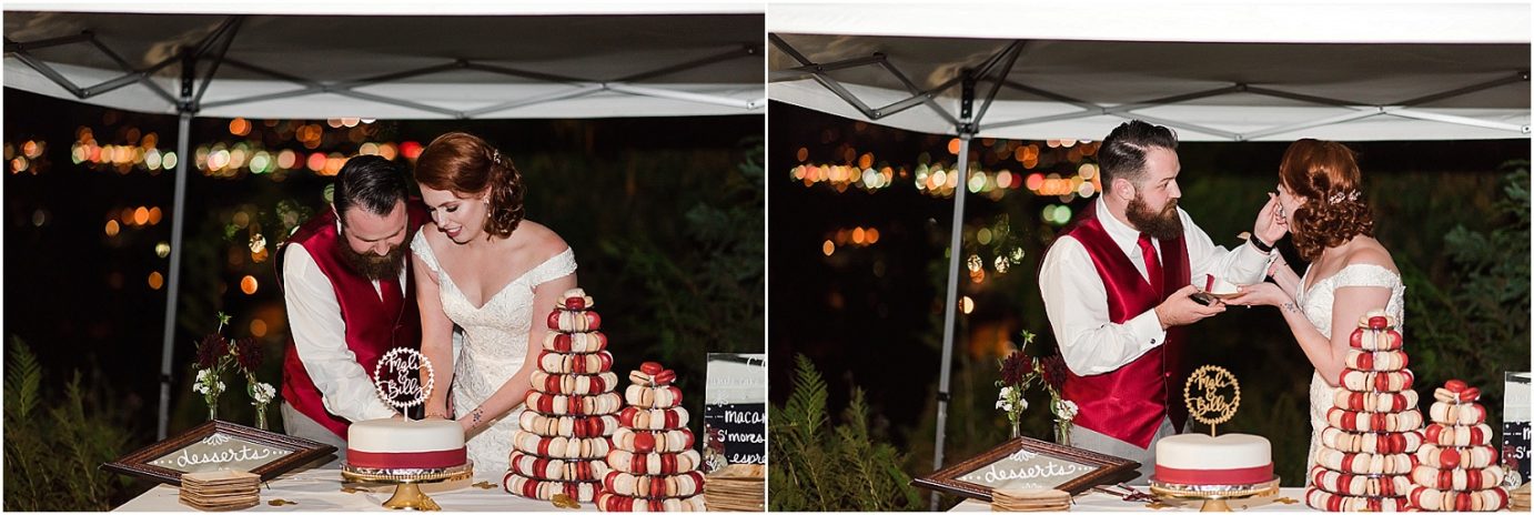 Ohme Garden Wedding Wenatchee Photographer Billy and Mali cake cutting