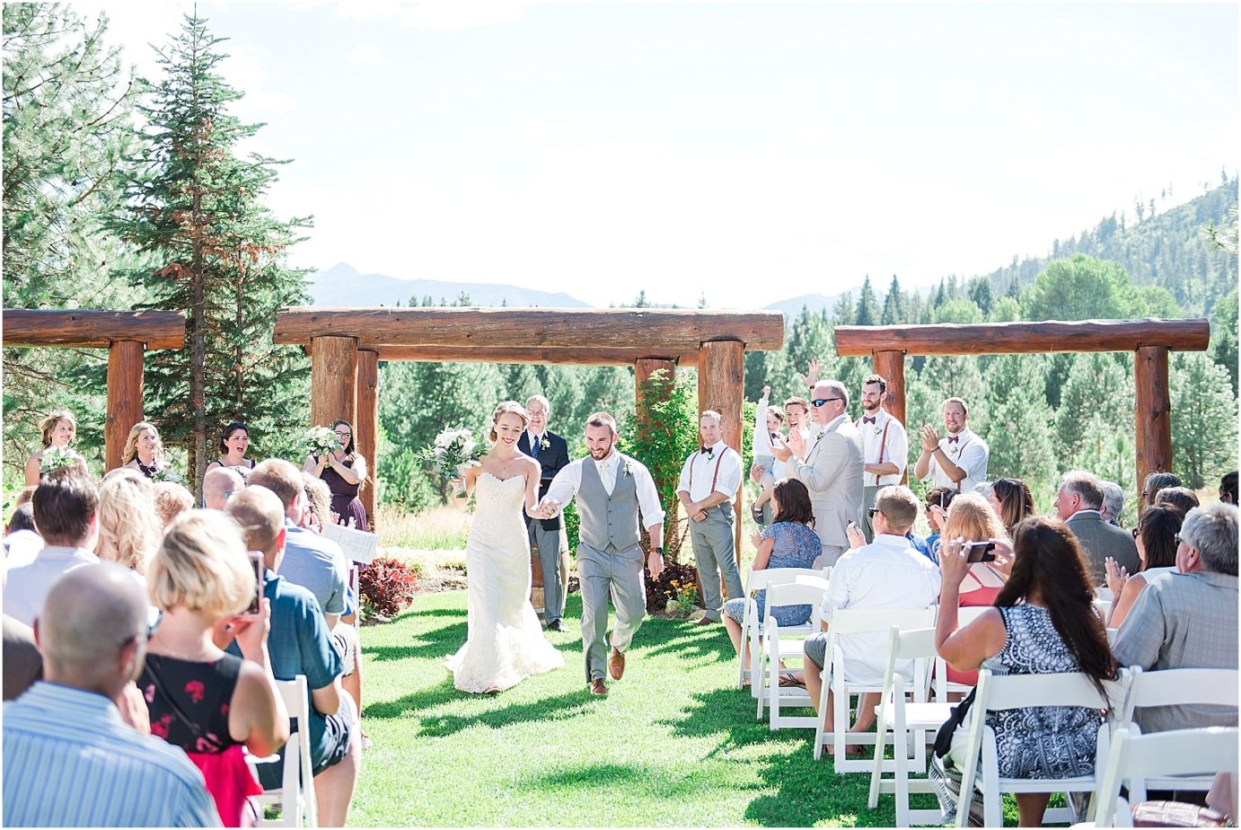Pine River Ranch Wedding just married photo