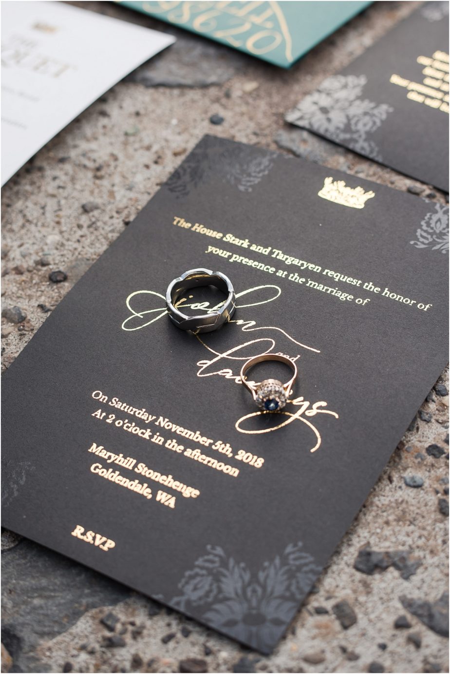 Game of Thrones wedding inspiration Goldendale WA Styled Shoot wedding invitation suite