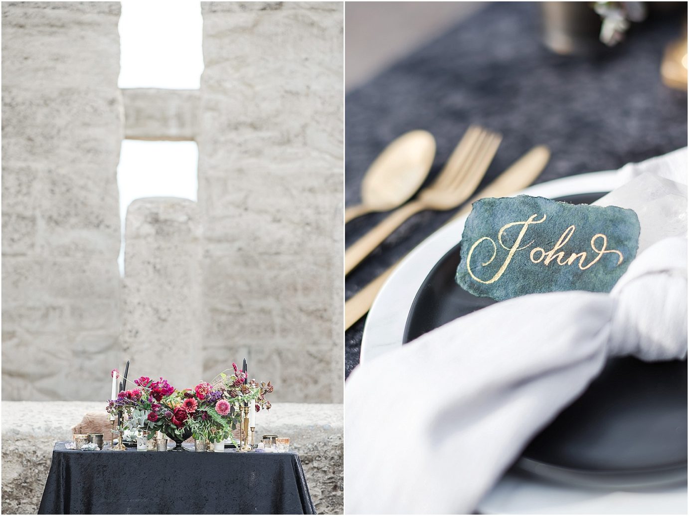 Game of Thrones wedding inspiration Goldendale WA Styled Shoot table settings