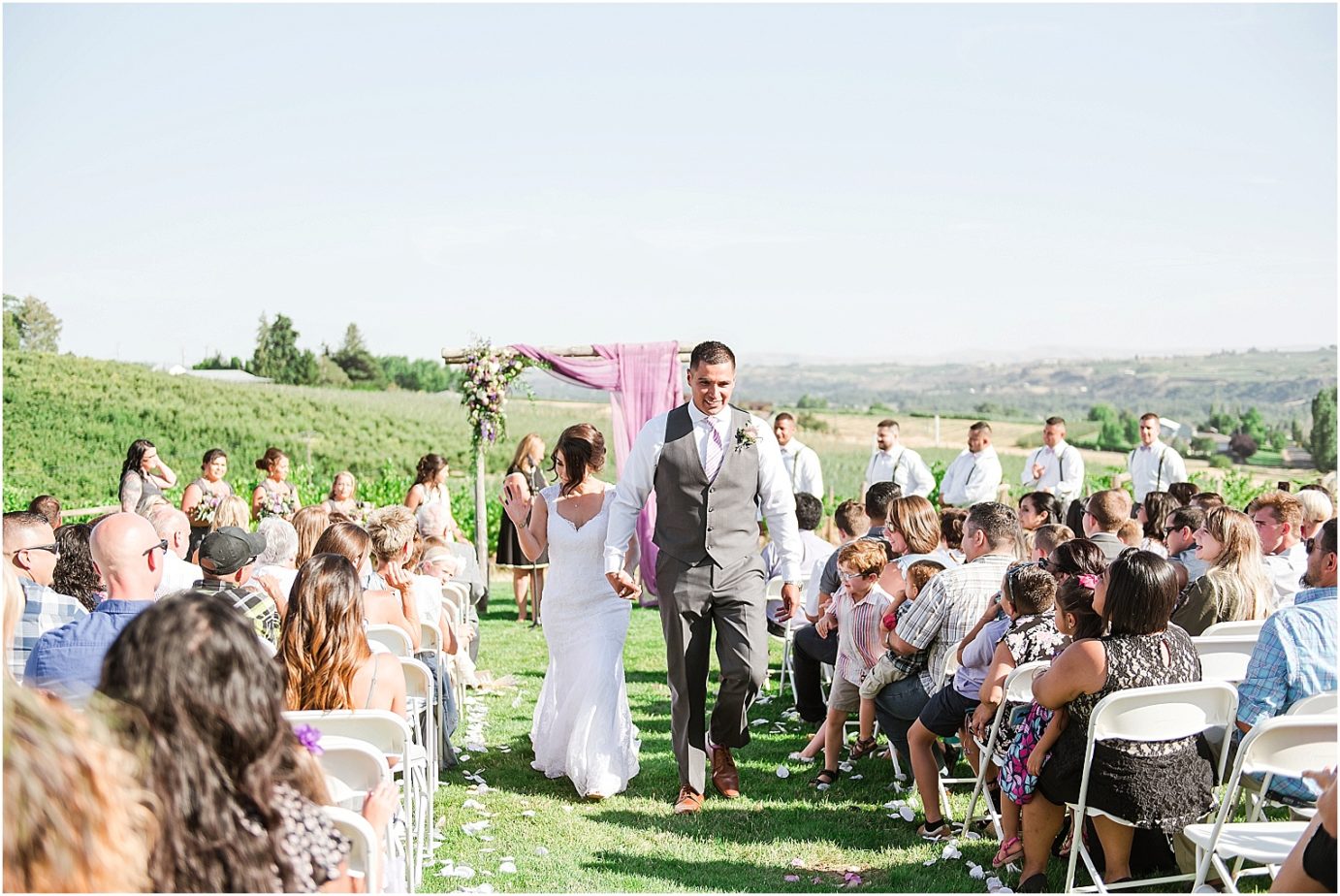 Fontaine Estates Winery Wedding Naches WA Jorge and Robin ceremony