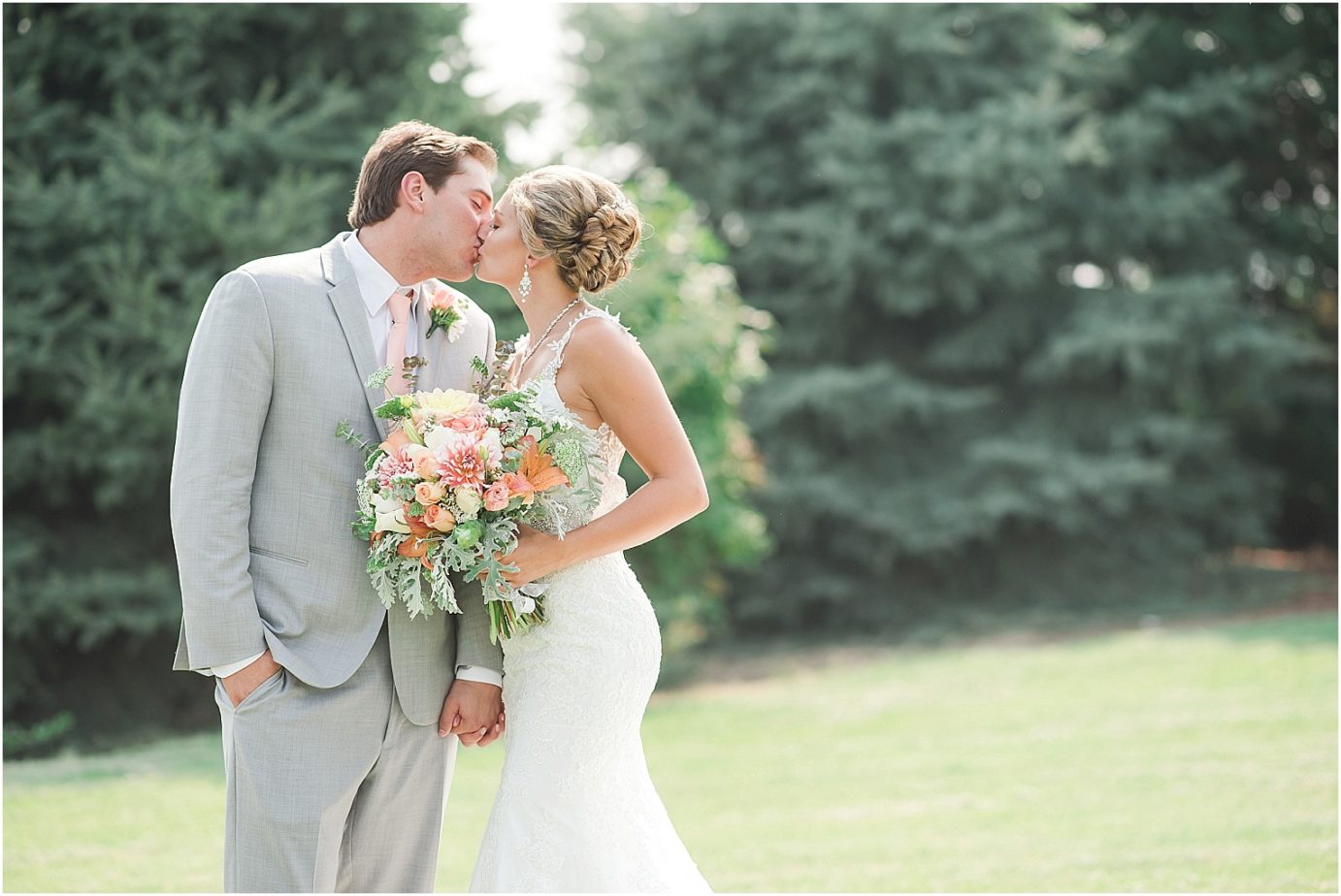 Romantic backyard wedding othello photographer Alix and Kylee bride and groom portraits