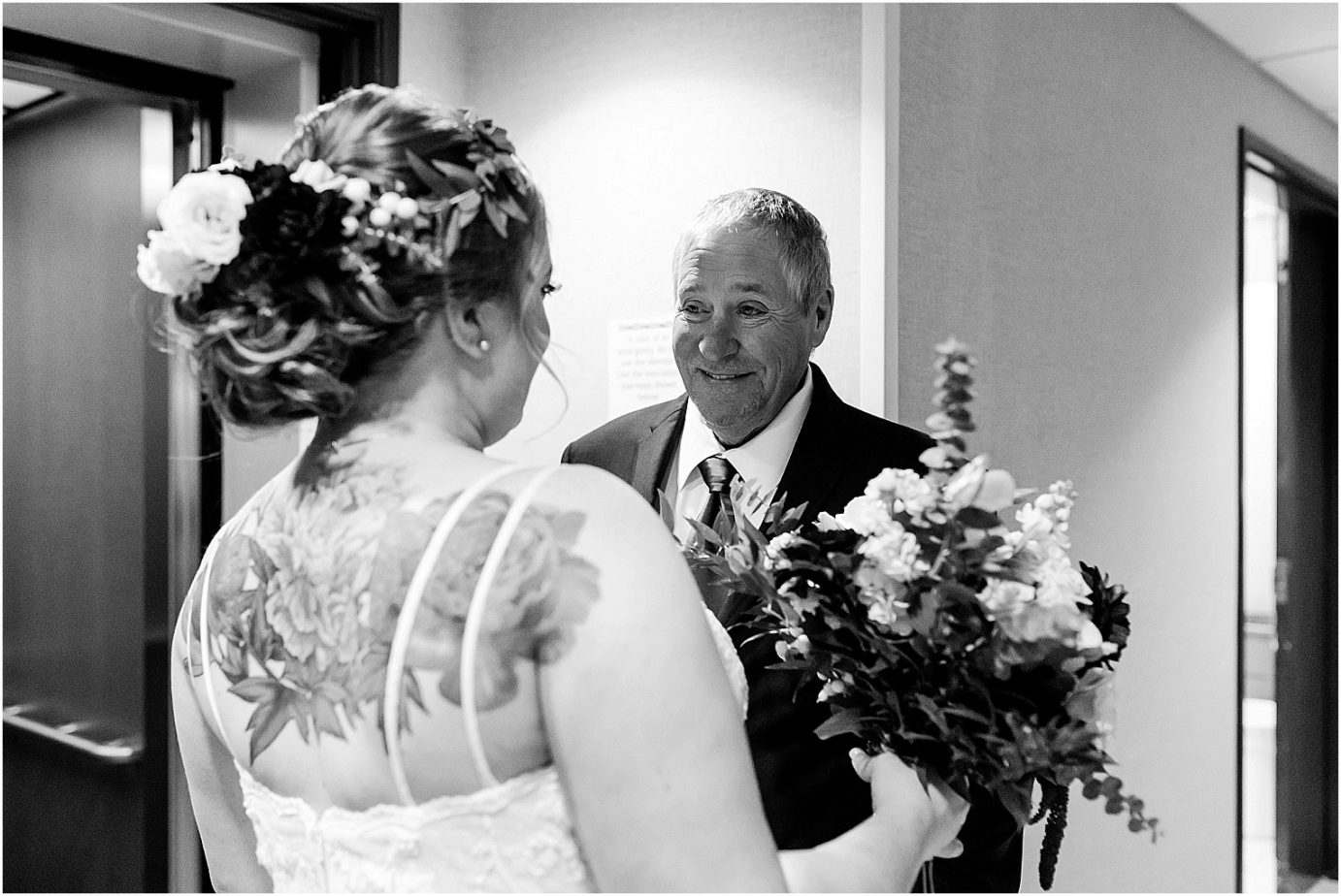 Courtyard by Marriot Ricland wedding richland wa jeff and maddi first look with dad