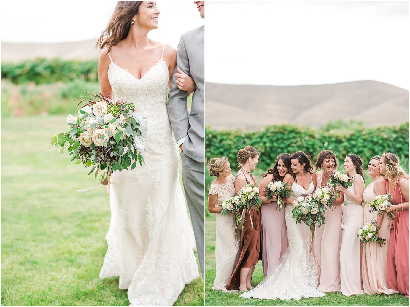 Favorite wedding florals of 2018 for brides flowing blush and beige wedding bouquet