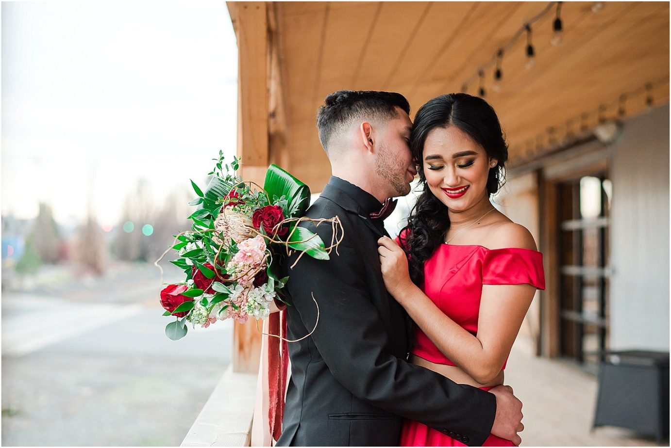 Valentine's Day Inspired Shoot Hermiston Wedding Photographer Hermiston OR bride in red dress