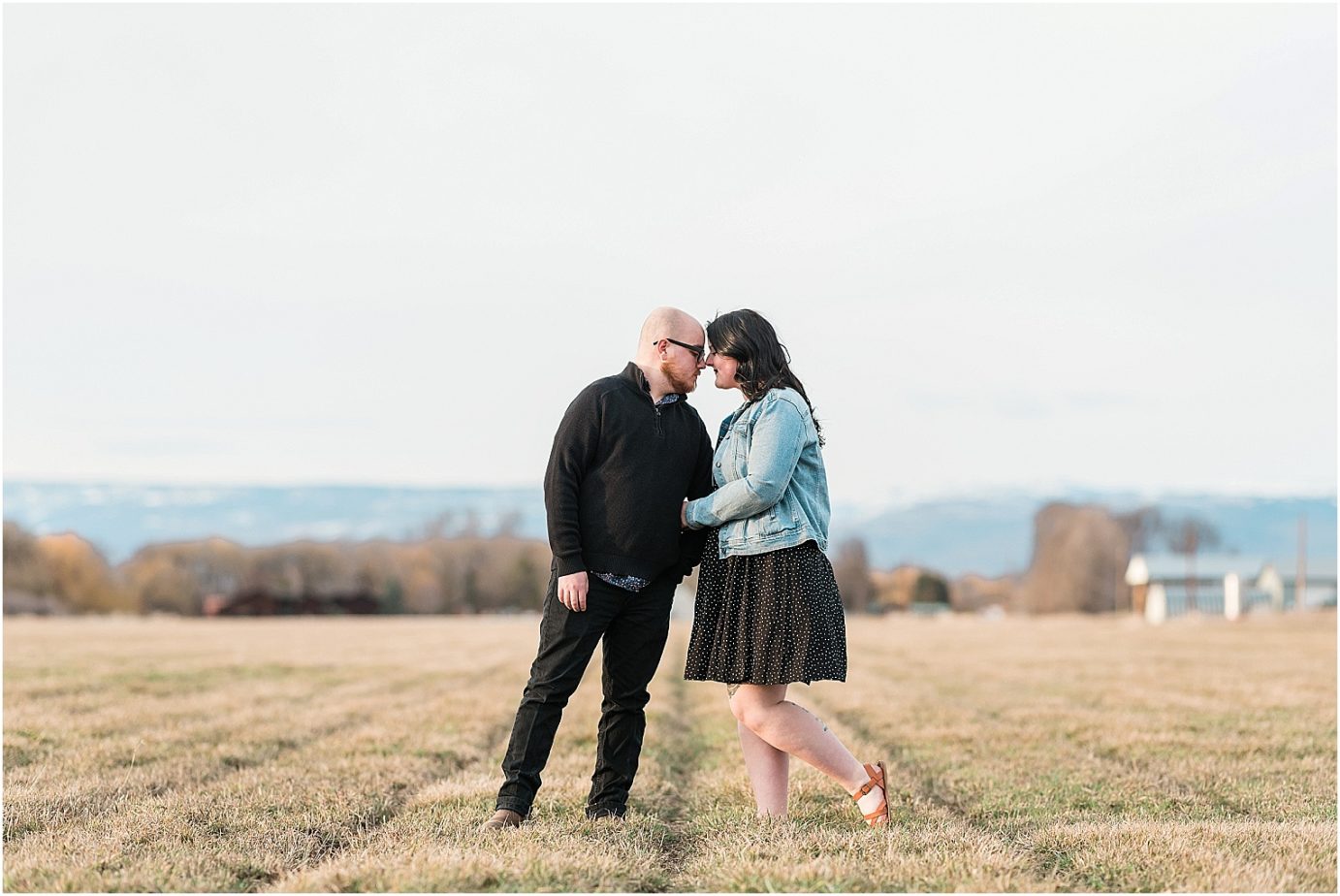 Olmstead Place Engagement Session Ellensburg Photographer Forrest and Gemma In field