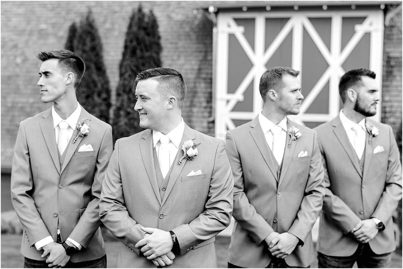 Winn Homestead Wedding groom with groomsmen