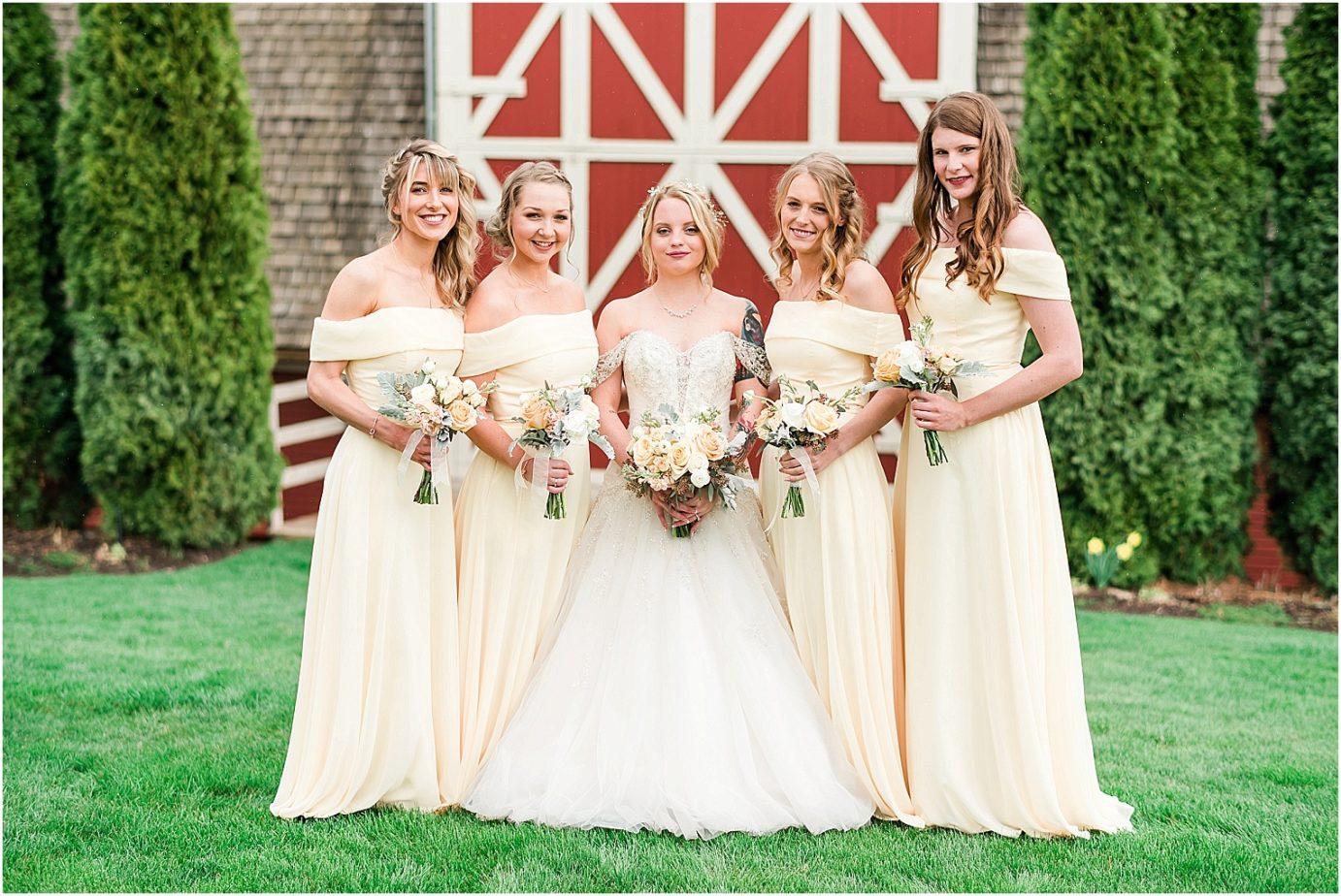 Winn Homestead Wedding Bridal party in yellow