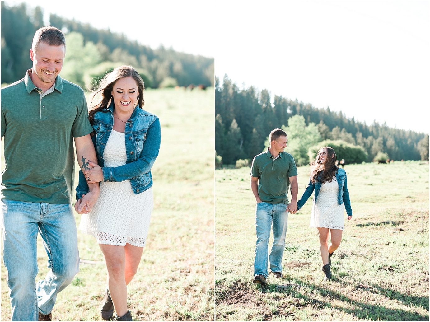 Rosalia Engagement Session Spokane Photographer Bryce and Anita with cows in background