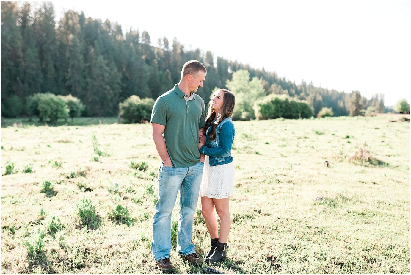 Rosalia Engagement Session Spokane Photographer Bryce and Anita with cows in background