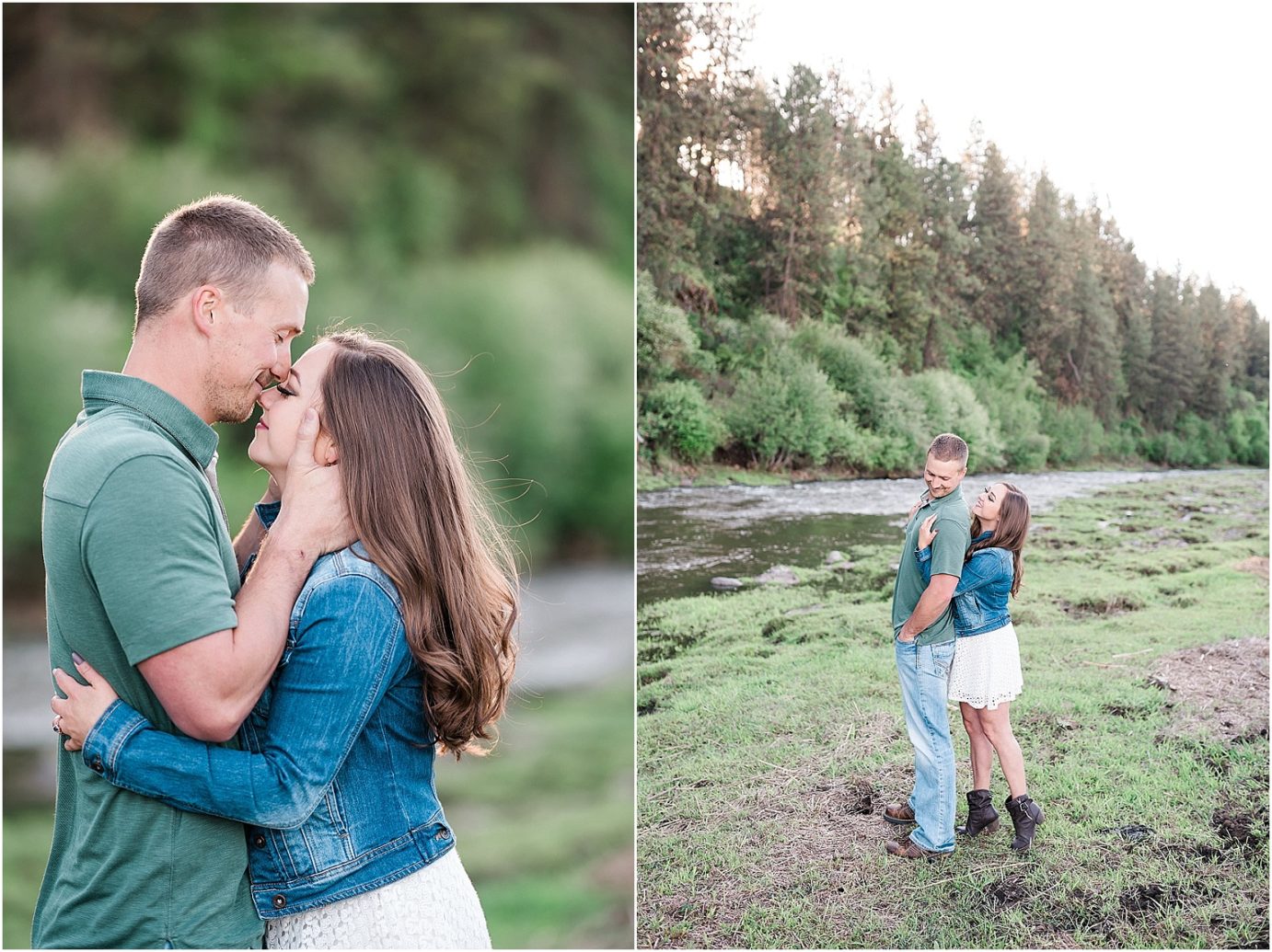 Rosalia Engagement Session Spokane Photographer Bryce and Anita by the creek