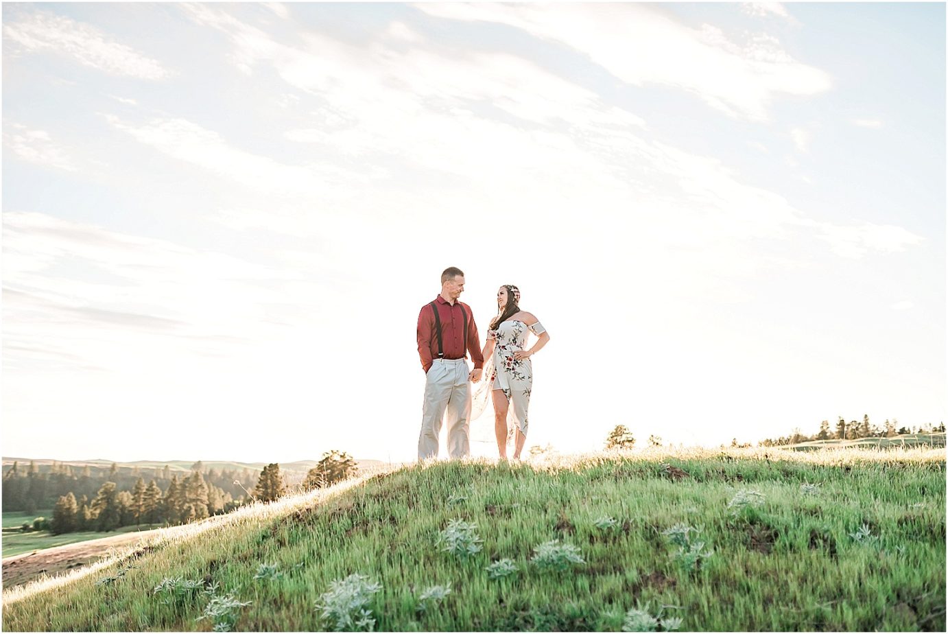 Rosalia Engagement Session Spokane Photographer Bryce and Anita sunset photos on mountain