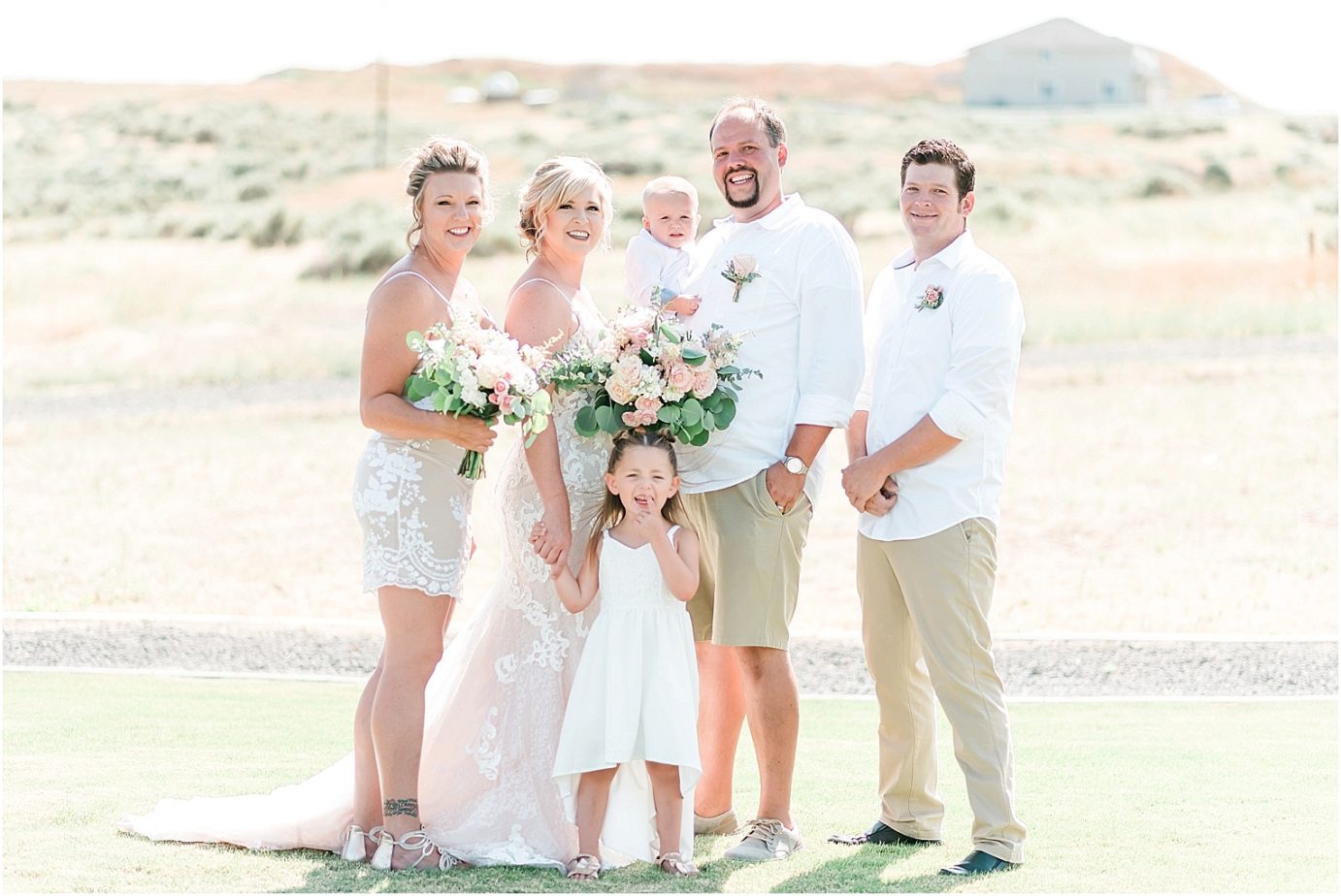 Intimate Backyard Wedding Kennewick Photographer Dylan and Jackie with bridal party