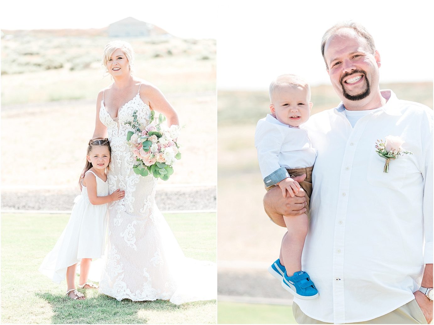 Intimate Backyard Wedding Kennewick Photographer Dylan and Jackie with son and daughter