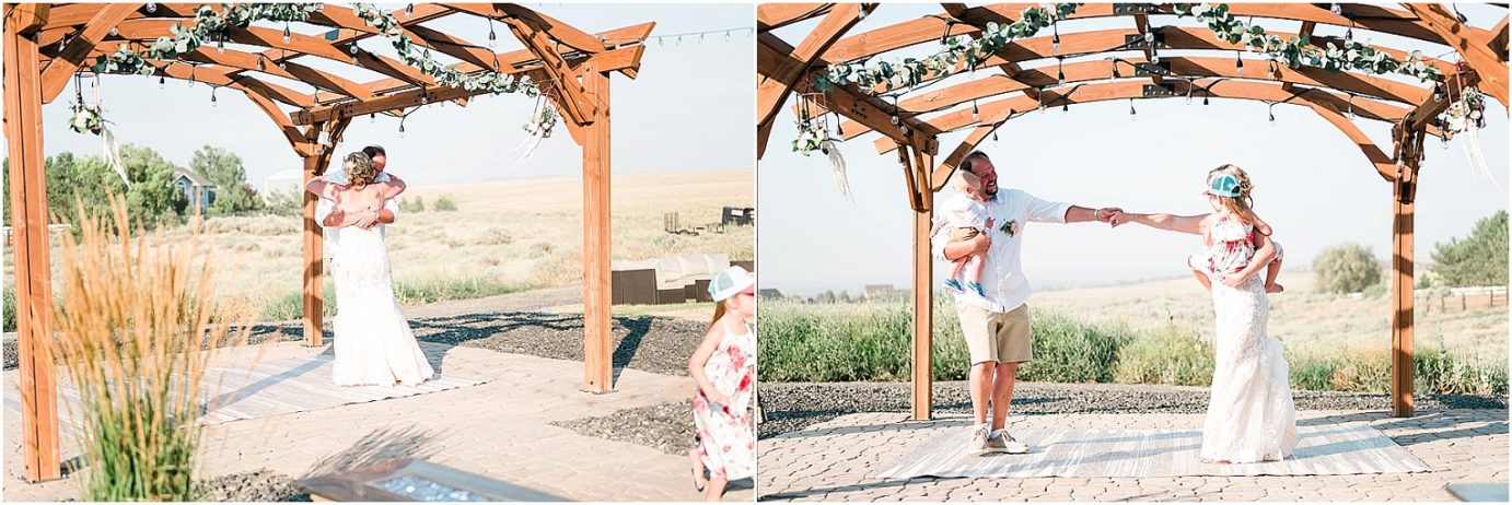 Intimate Backyard Wedding Kennewick Photographer Dylan and Jackie first dance
