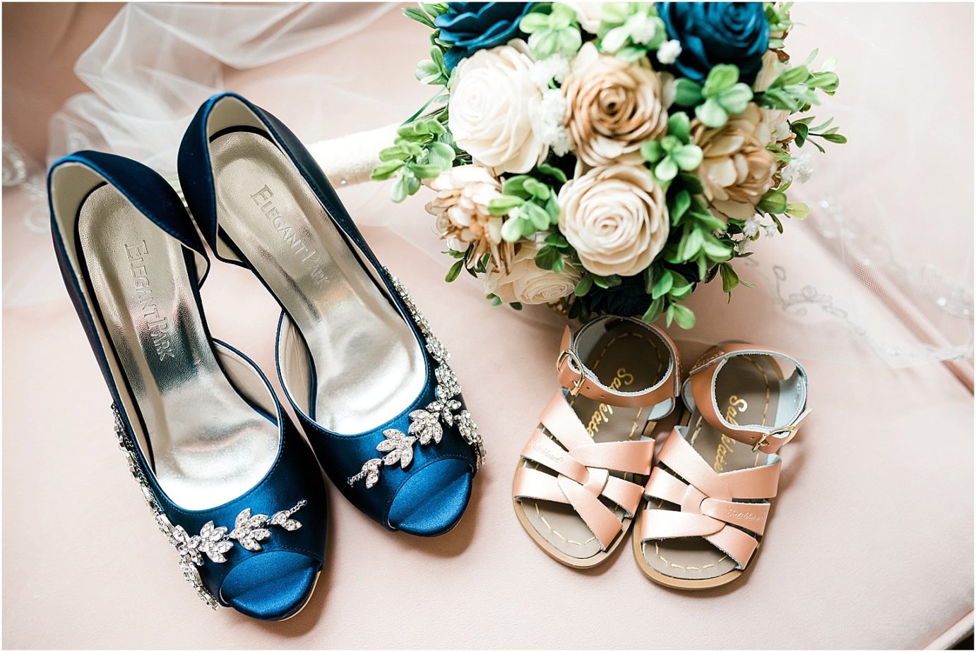 Laurel Creek Manor Wedding bride and daughter's shoes