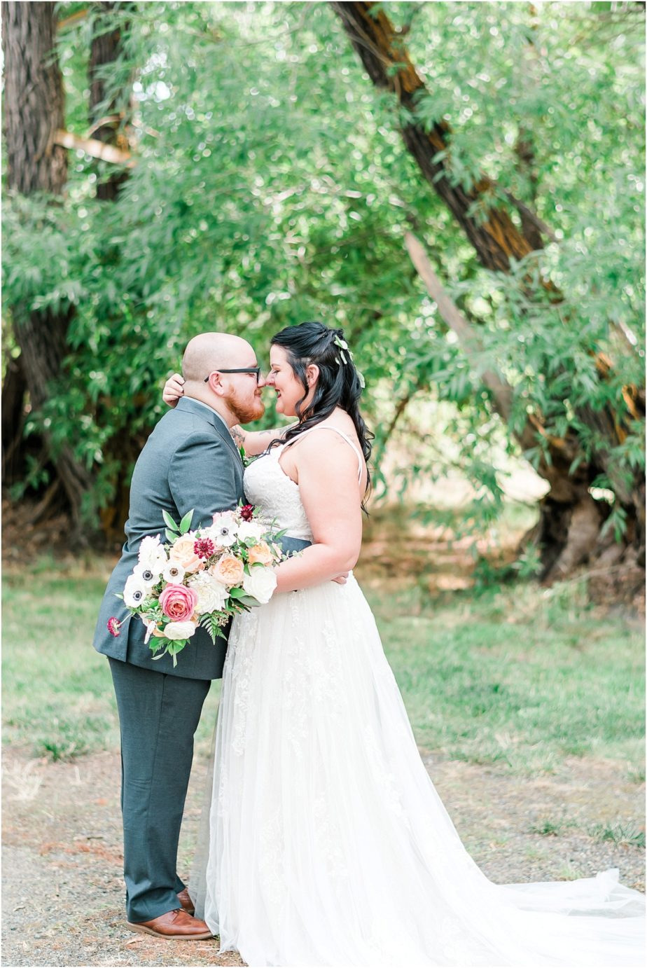 McIntosh Ranch Wedding Gemma and Forrest Ellensburg Photographer bride and groom portrait