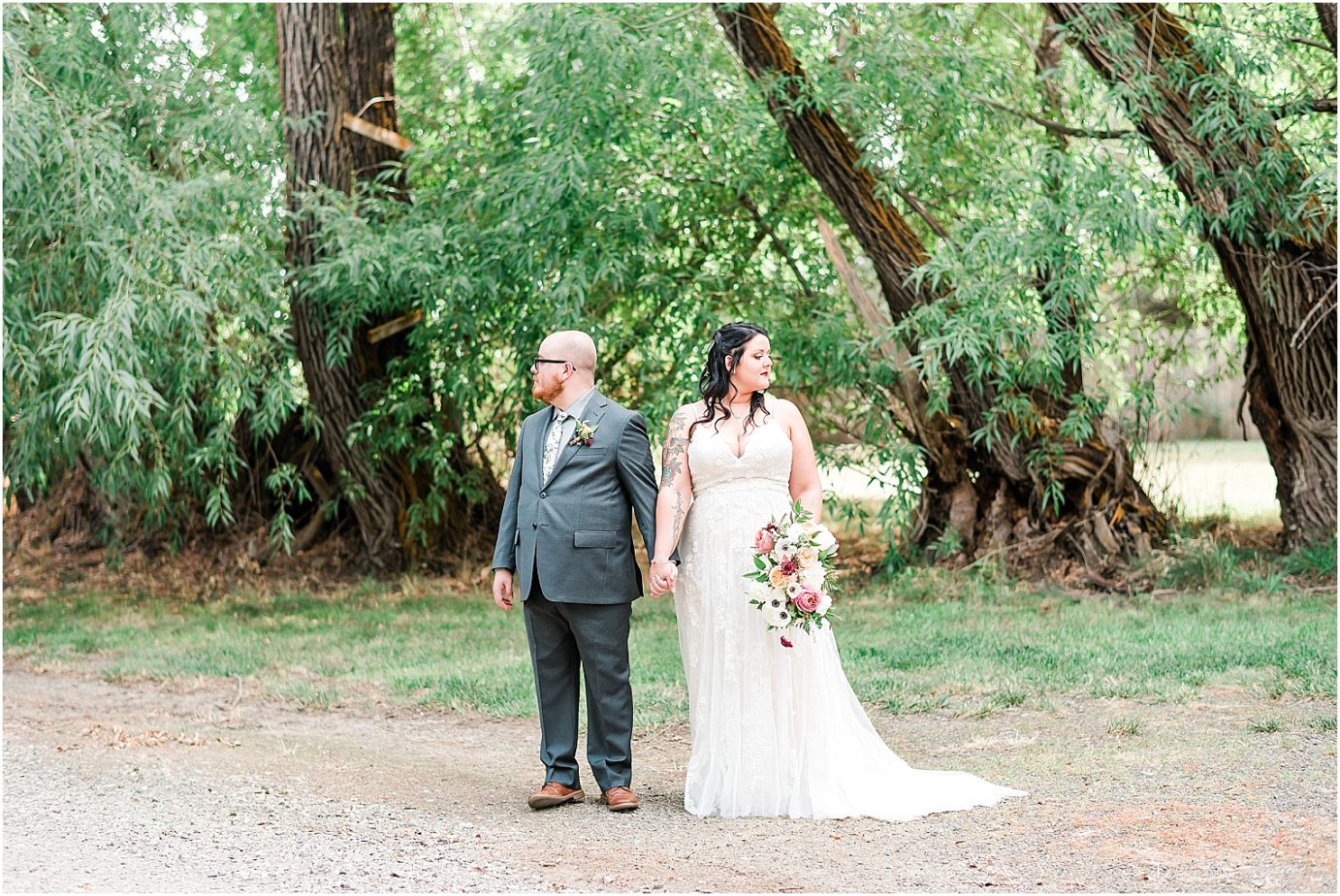 McIntosh Ranch Wedding Gemma and Forrest Ellensburg Photographer bride and groom portrait