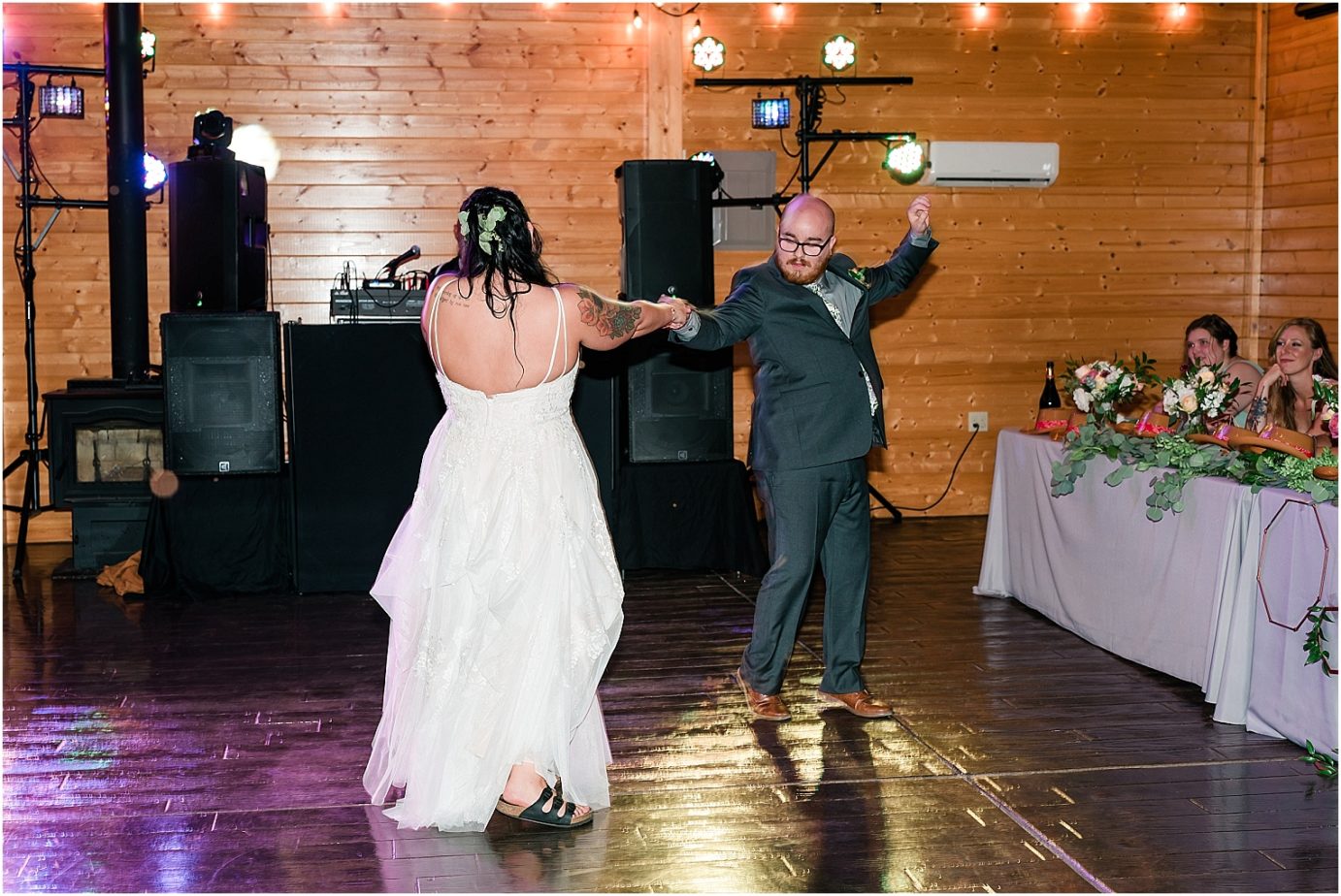 McIntosh Ranch Wedding Gemma and Forrest Ellensburg Photographer Bride and groom first dance