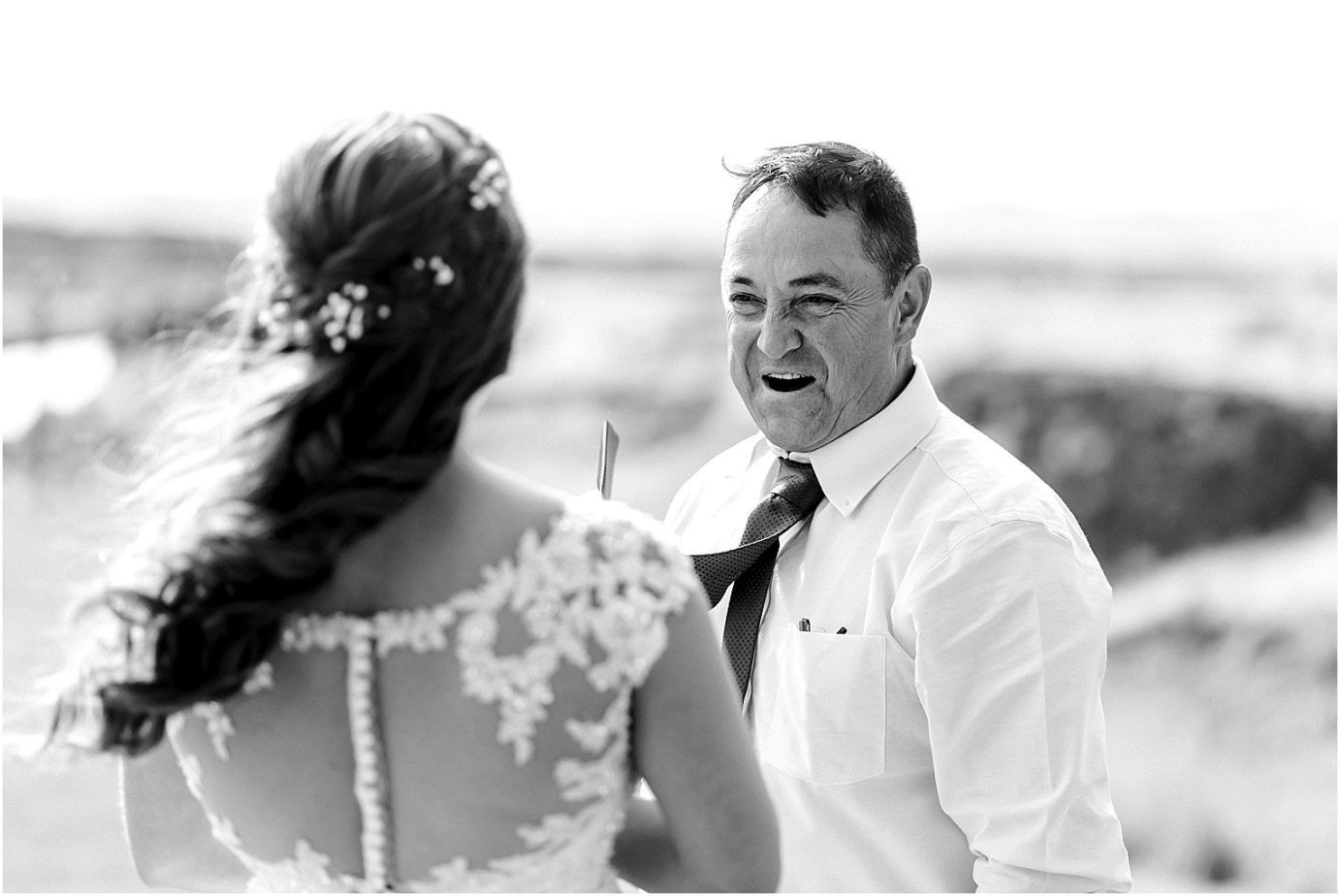 Beautiful Country Wedding Bryce and Anita Othello Photographer bride's first look with dad