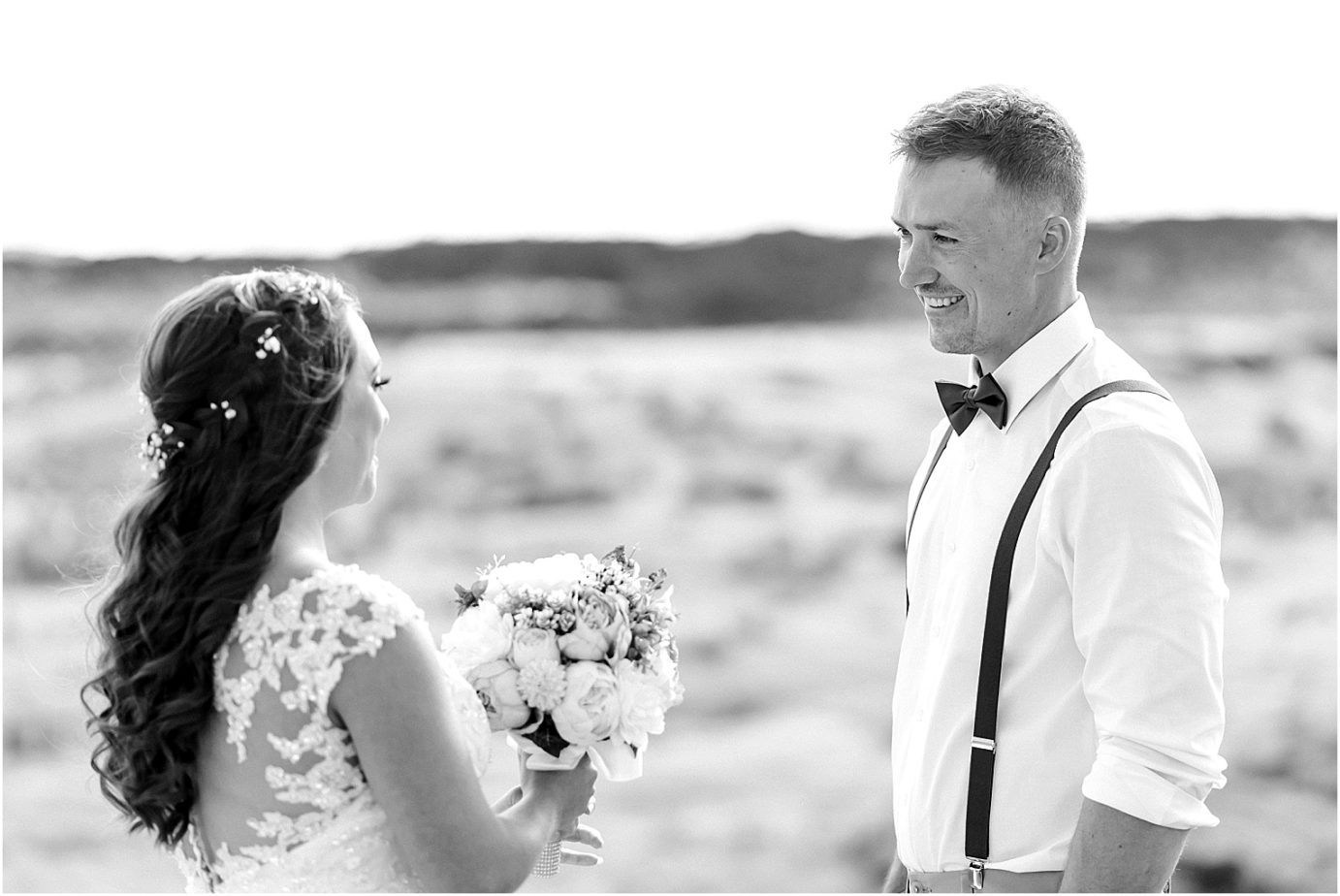 Beautiful Country Wedding Bryce and Anita Othello Photographer bride's first look with groom