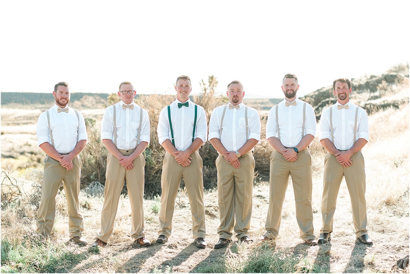 Beautiful Country Wedding Bryce and Anita Othello Photographer groomsmen in khaki and suspenders