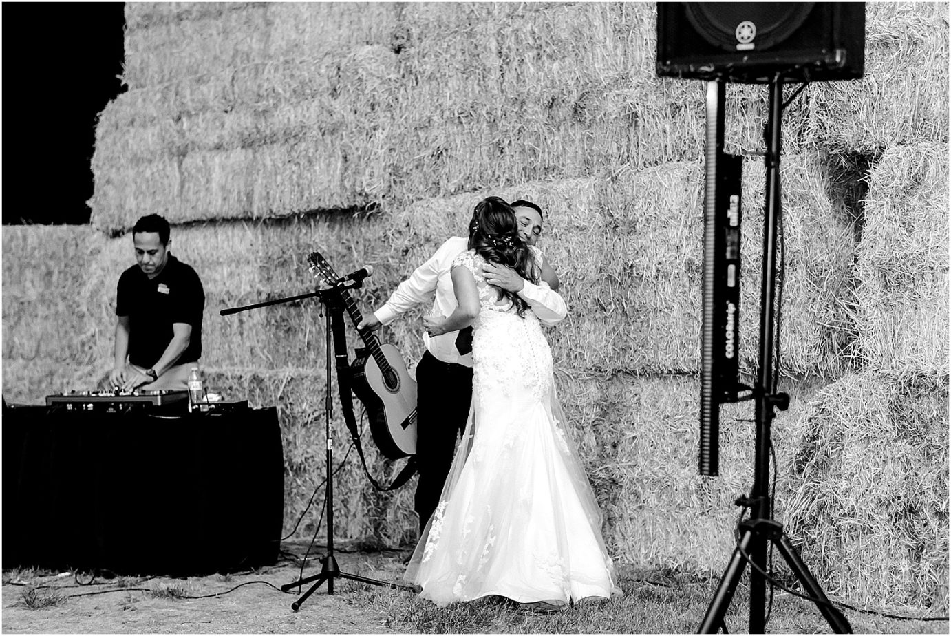 Beautiful Country Wedding Bryce and Anita Othello Photographer bride's dad signing a song