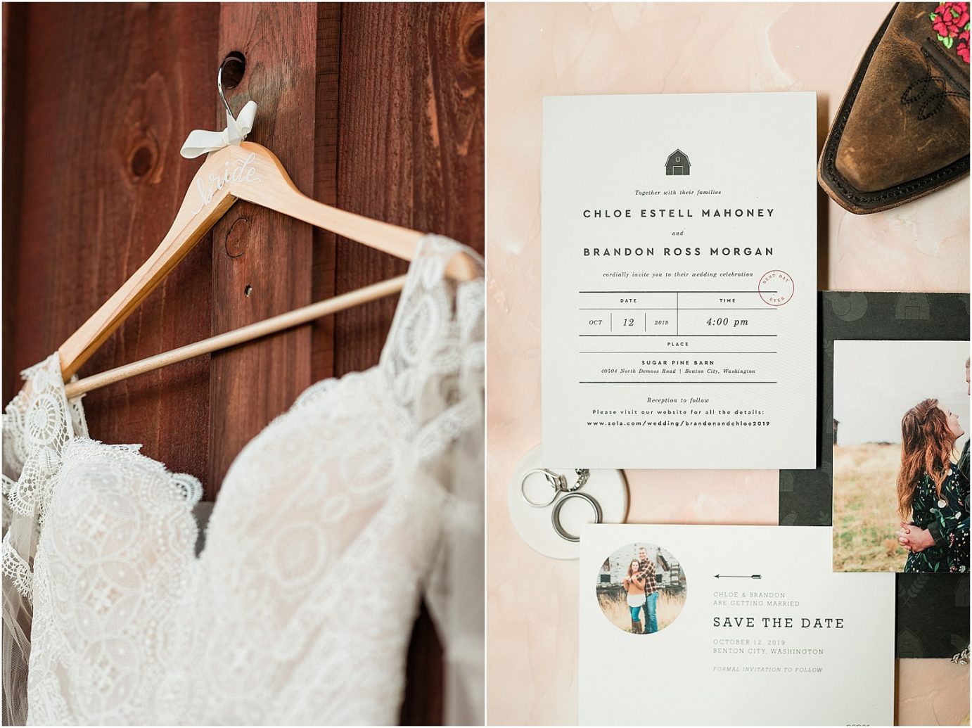 Sugar pine barn wedding tucannon cellars Brandon and Chloe bridal details