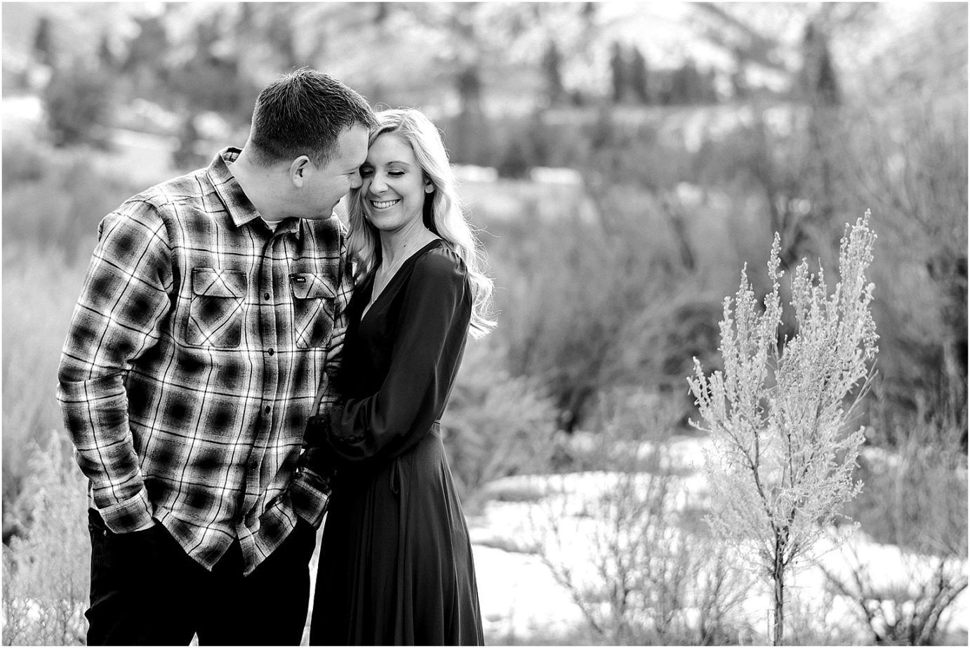 Lake Chelan Engagement Session bride to be in maroon dress
