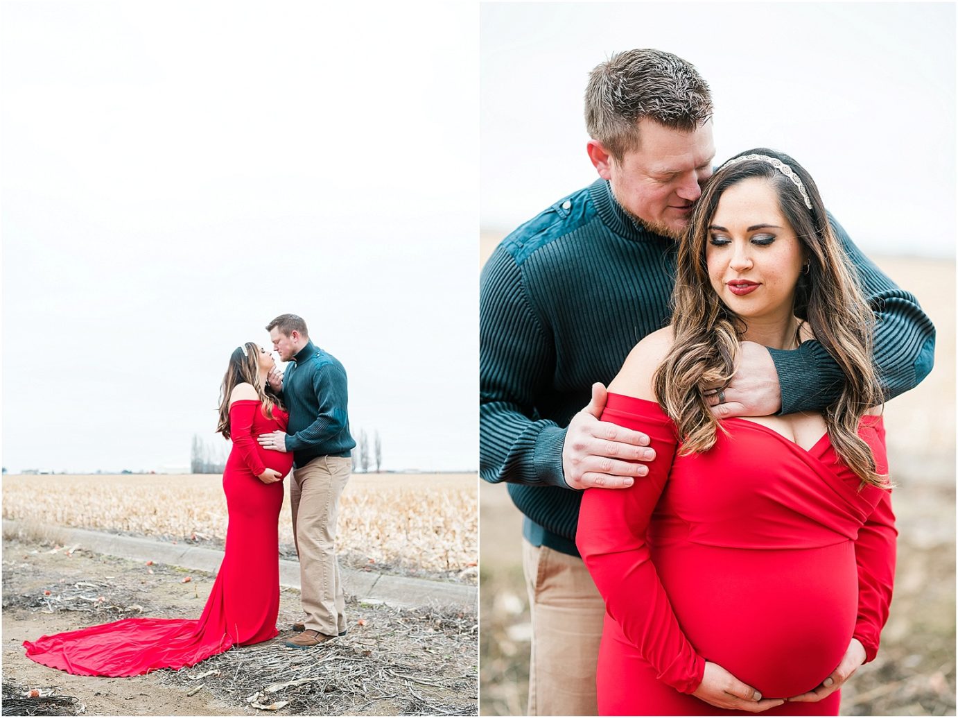 Maries maternity session prenant woman in long red dress