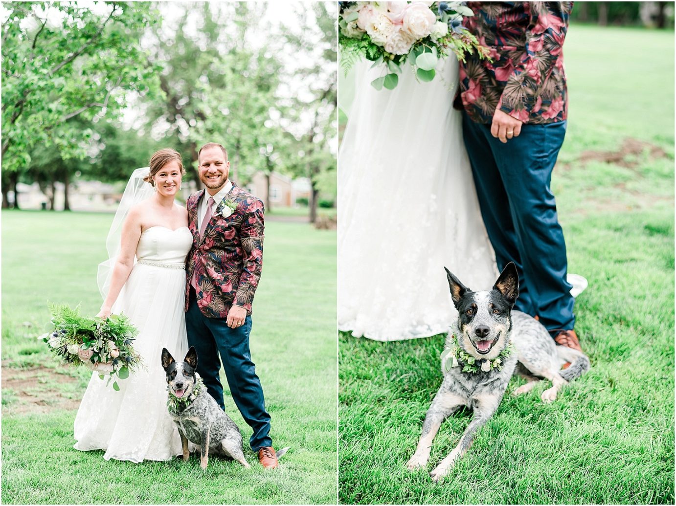 Intimate Park Wedding Richland Photographer Nick and Kelly bride and groom with dog