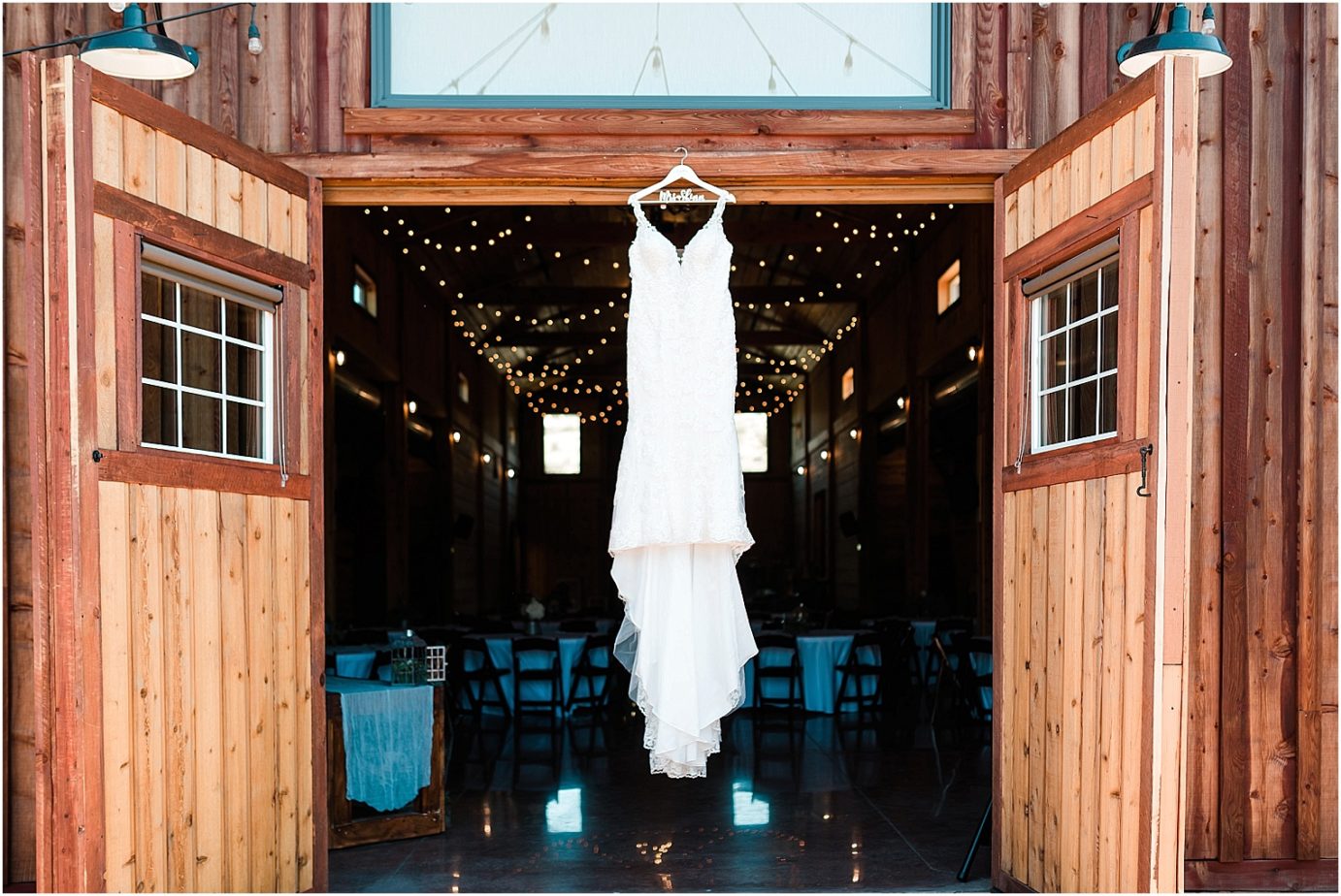 Sugar Pine Barn Wedding Dress shot