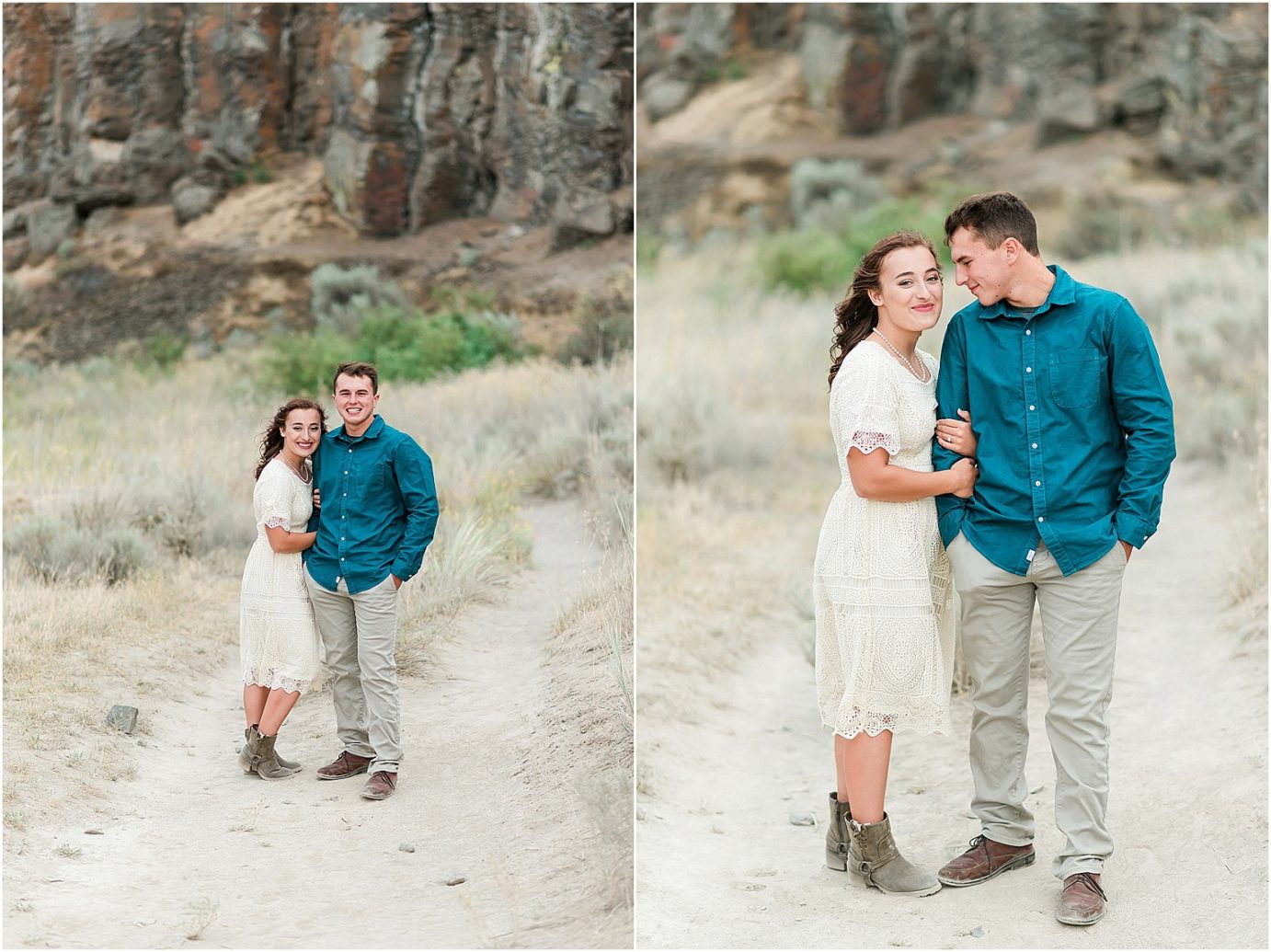 Desert Engagement Session Central WA Regan and Lindsey on path