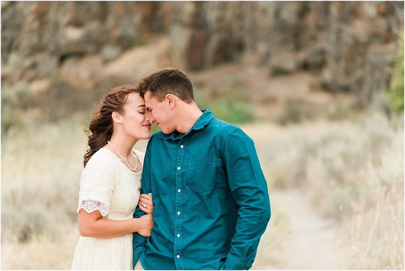 Desert Engagement Session Central WA Regan and Lindsey on path
