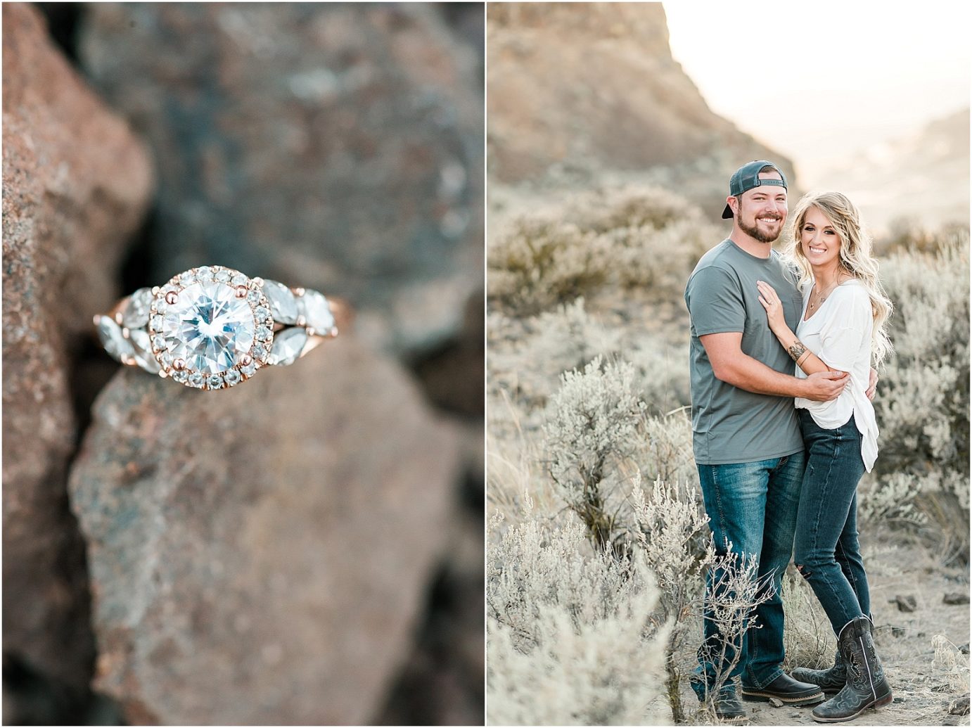 Frenchman Coulee Engagement Session Vantage WA Michael and Carley ring shot