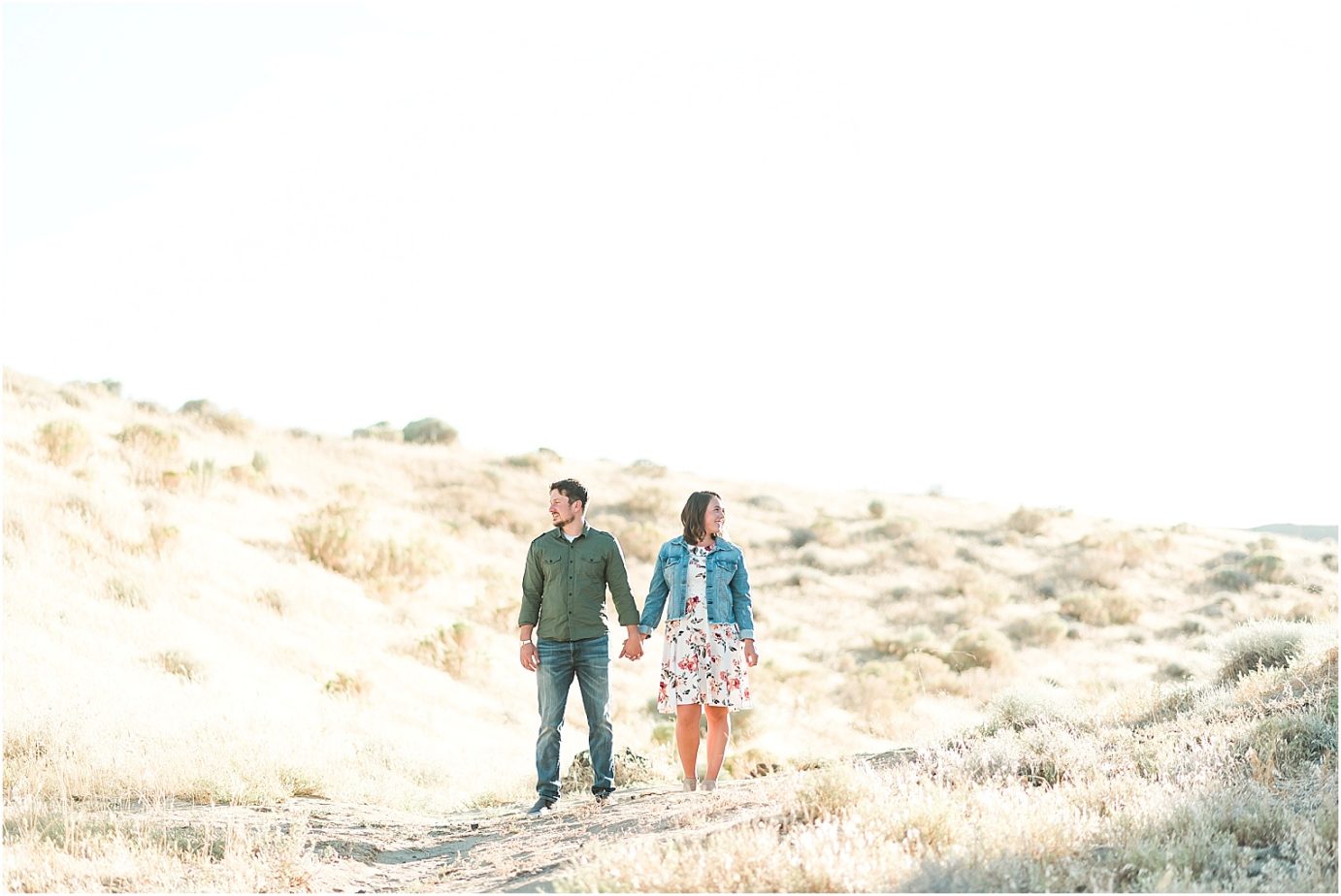 Twin Sisters Engagement Session Wallula WA Michael and Kelsie couple walking on the trail