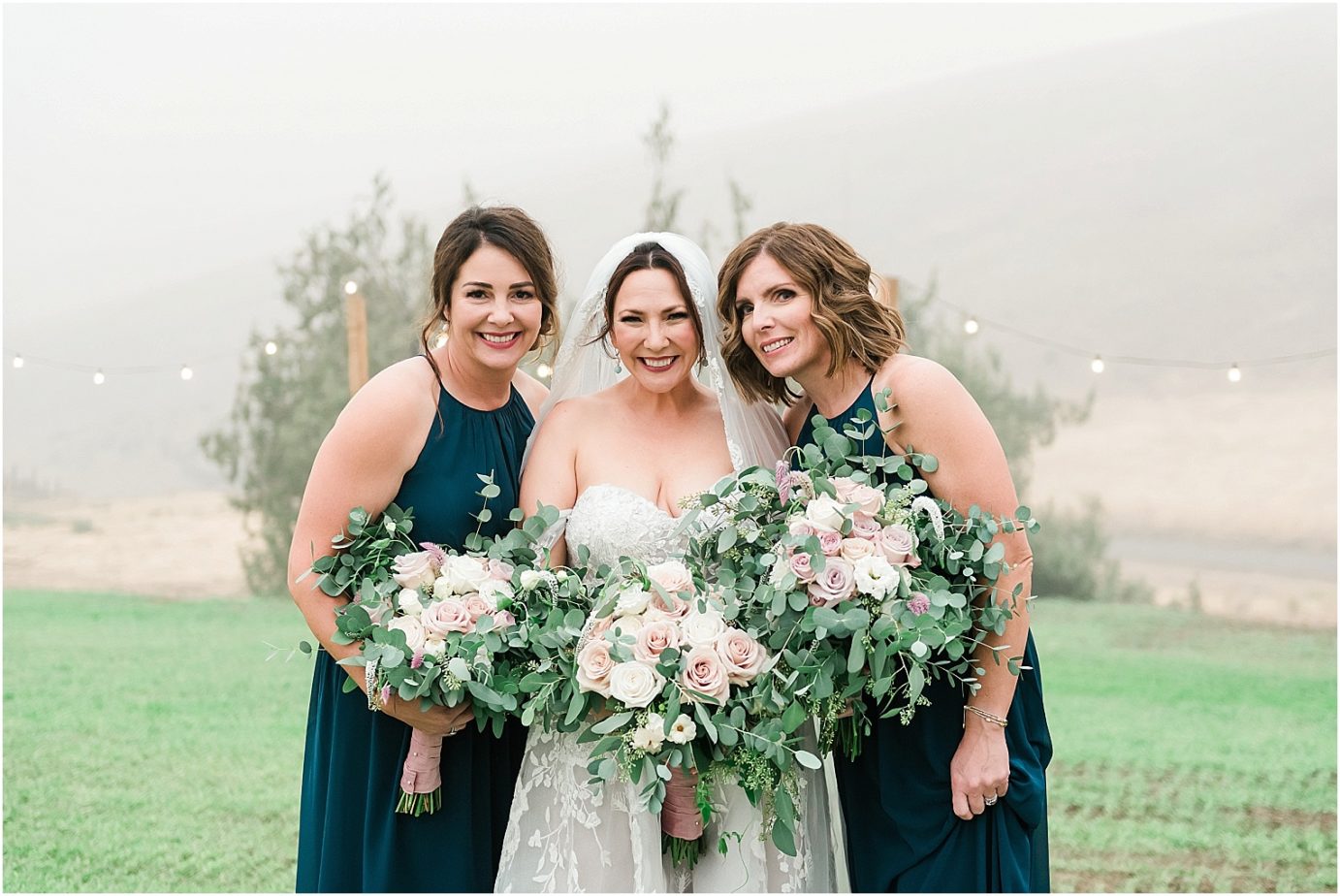 Oregon Farm Wedding Hermiston Photographer Kiley and Becky with bridesmaids