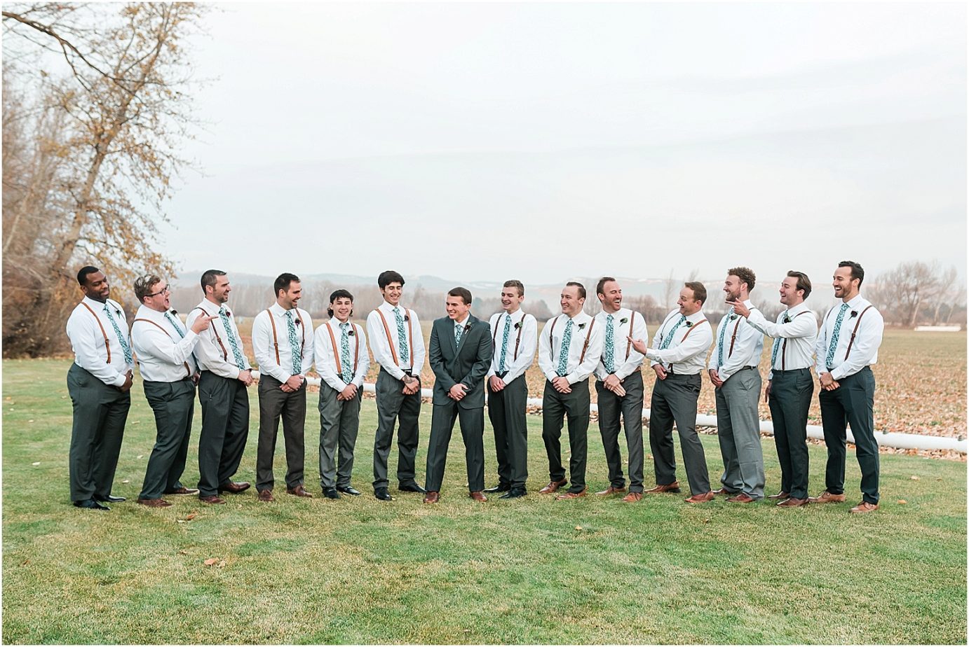 Ellensburg backyard wedding- groom with groomsmen