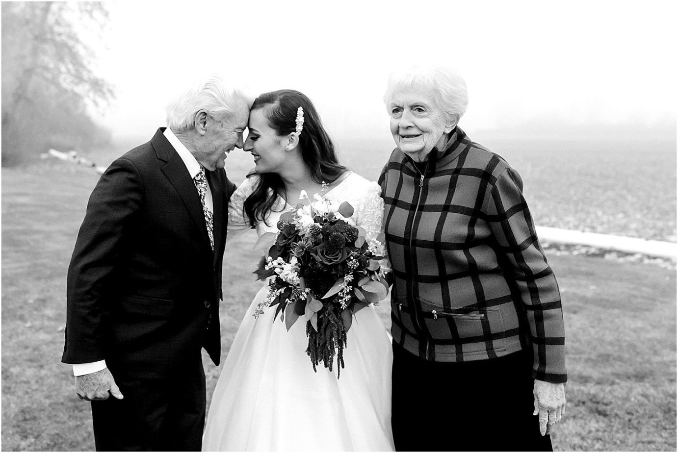 Ellensburg backyard wedding- bride with her grandpa