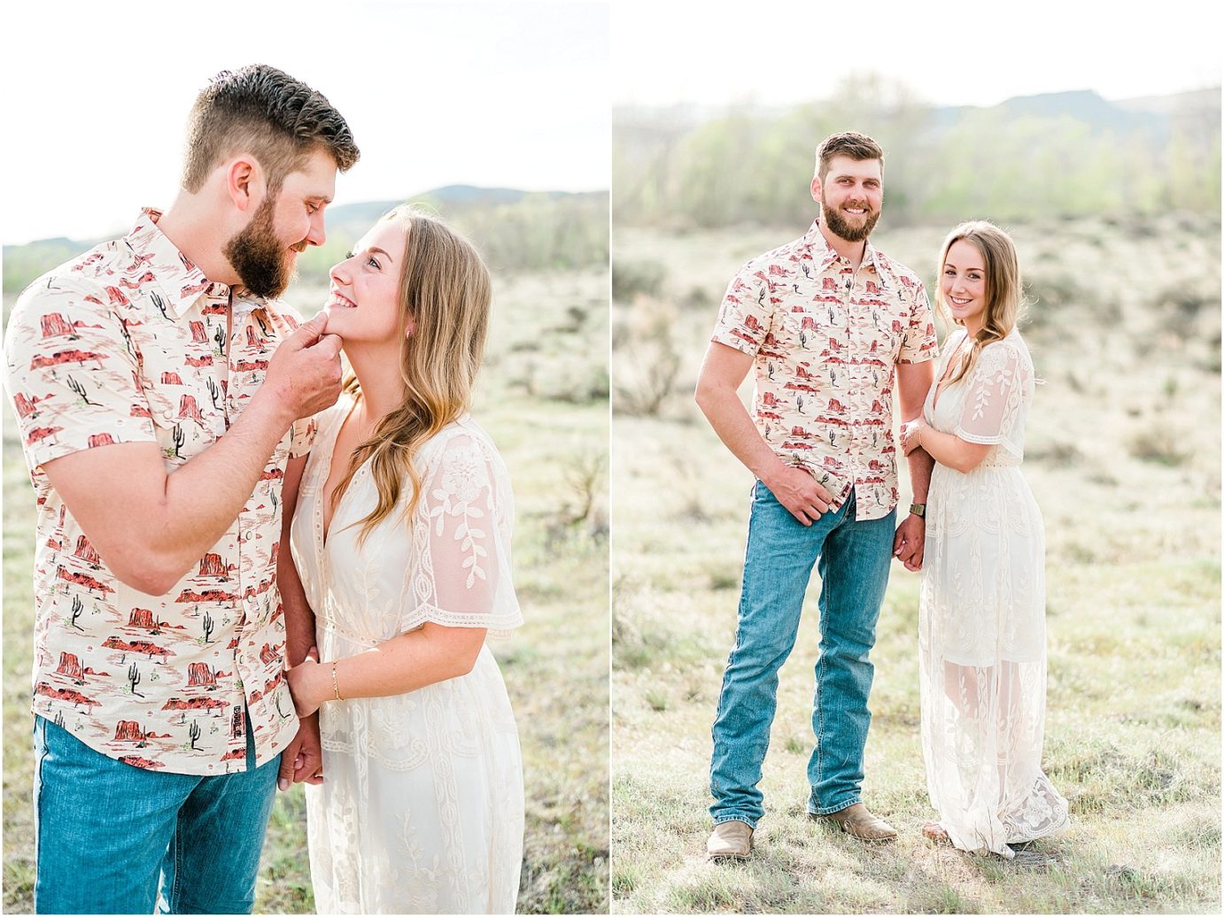 eastern washington engagement session PNW photographer Travis and arianna in field