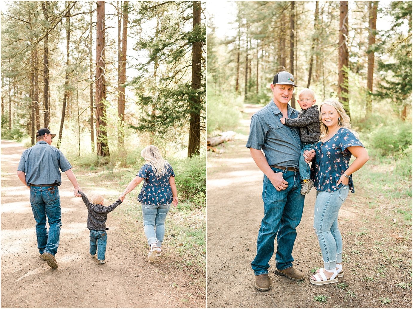 Ellensburg engagement session Ellensburg photographer Clay and Hayley couple with their son