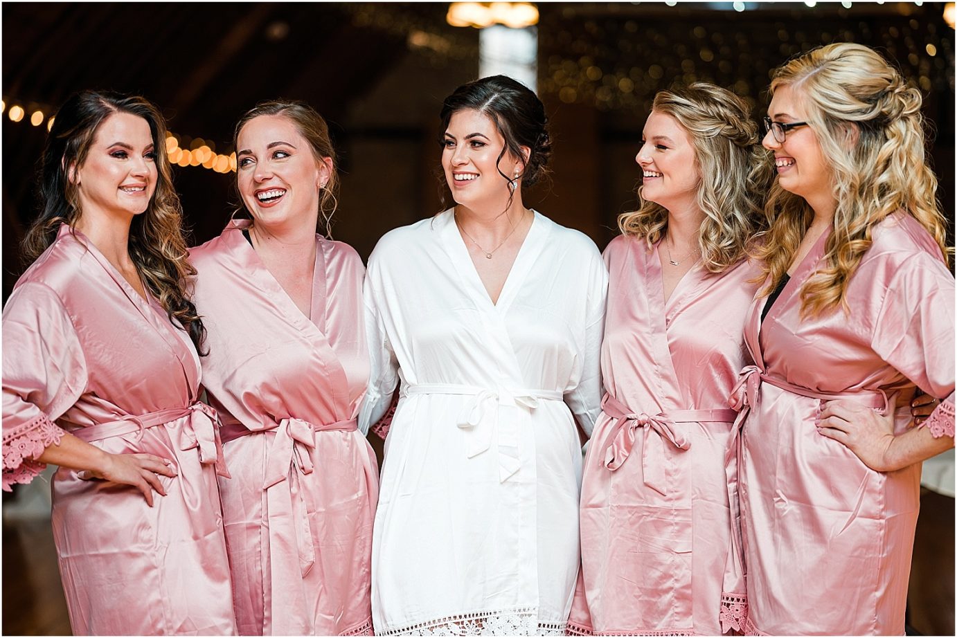 Intimate Pine River Ranch Wedding Leavenworth Photographer Jon and Kristen bride and bridesmaids in robes